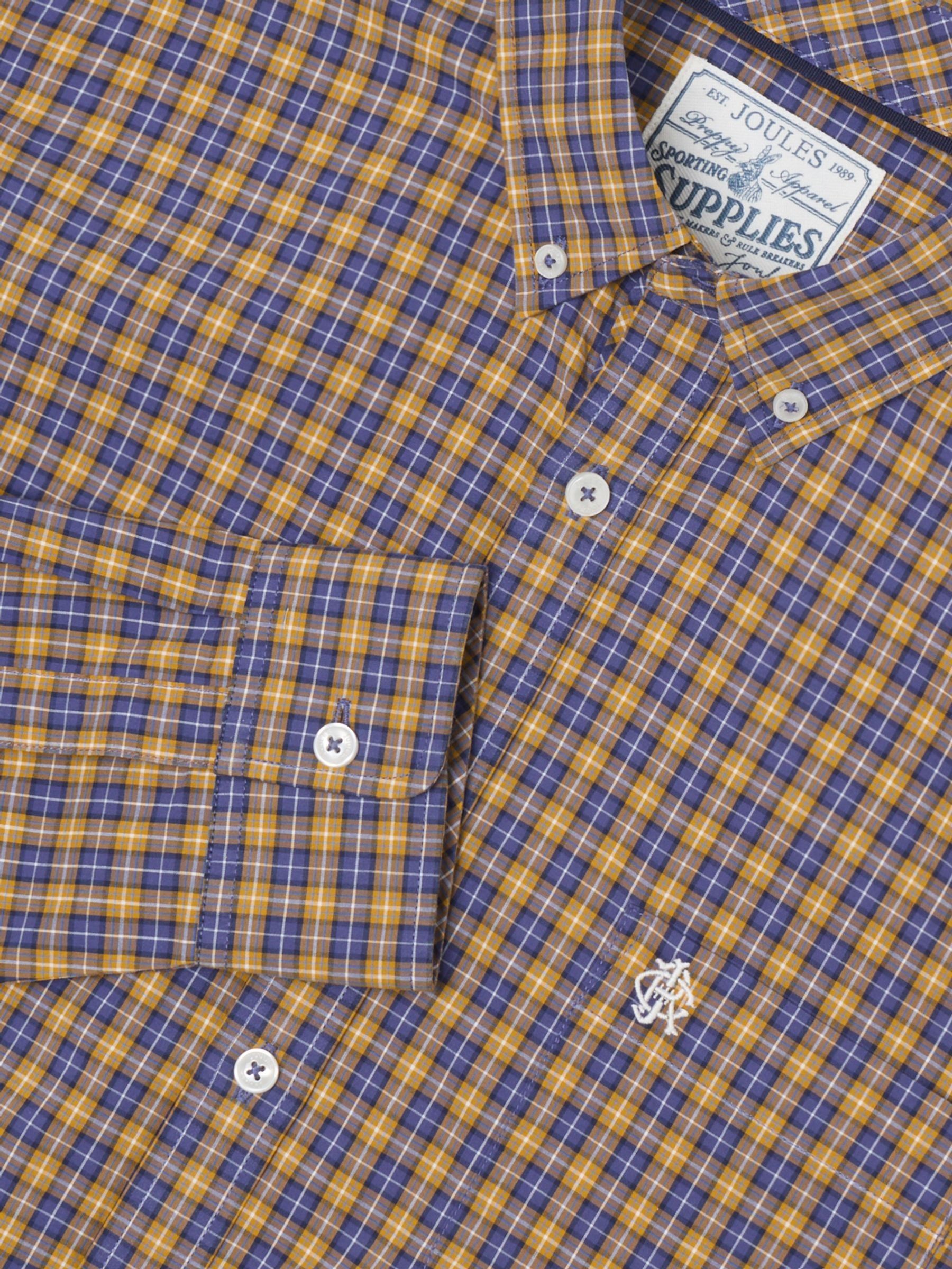 Blue & Yellow Cotton Poplin Long Sleeve Check Shirt - Image 2 of 10 Blue & Yellow Cotton Poplin Long Sleeve Check Shirt - Image 2 of 10