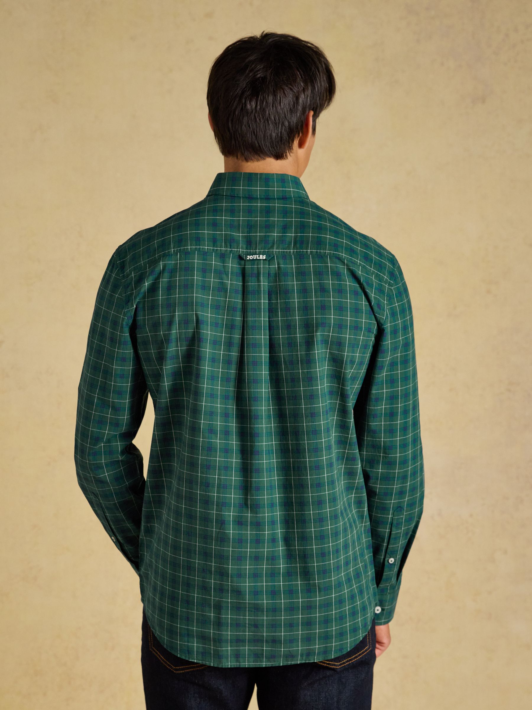 Green Cotton Poplin Long Sleeve Check Shirt - Image 2 of 7