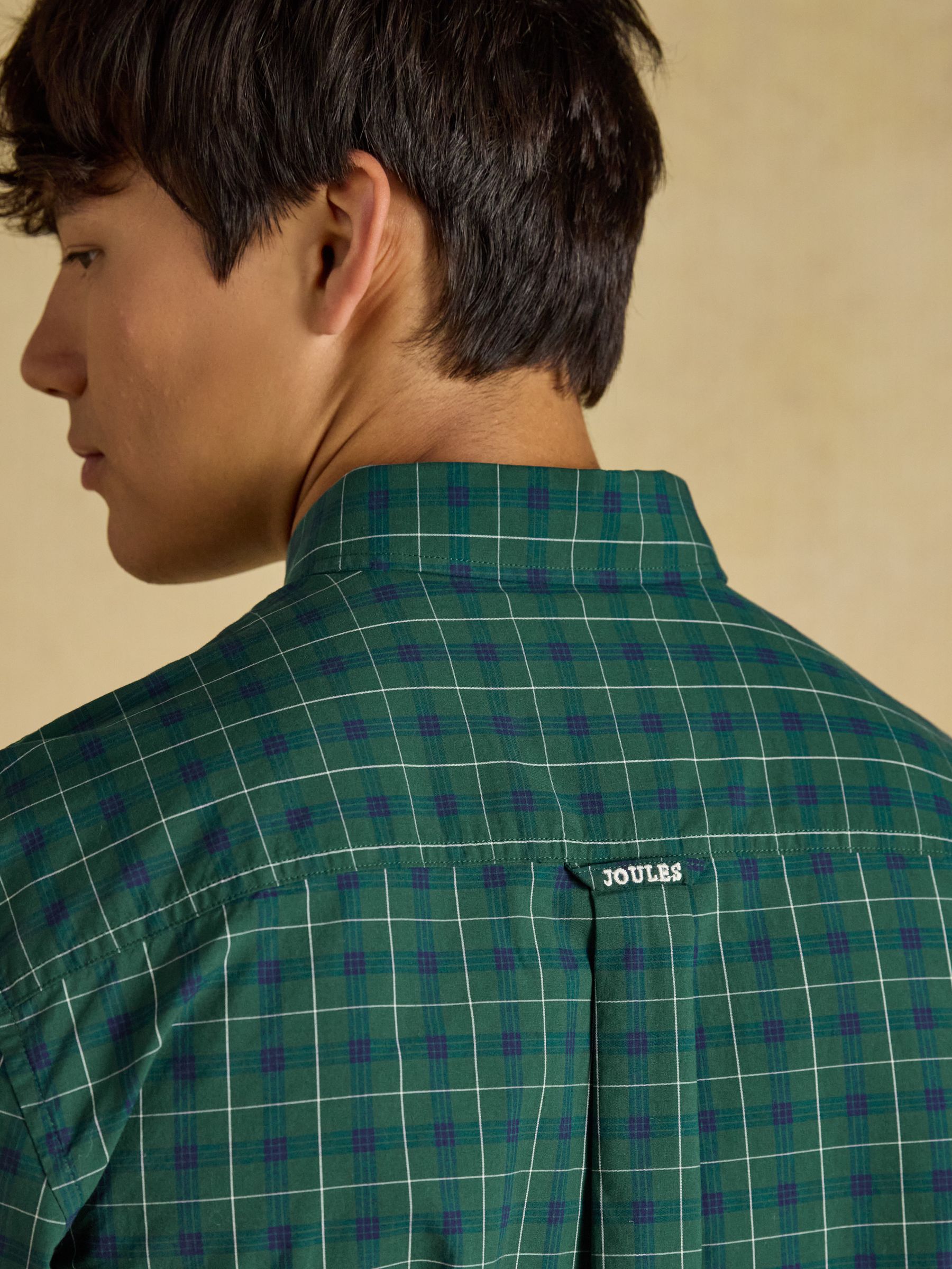 Green Cotton Poplin Long Sleeve Check Shirt - Image 6 of 7
