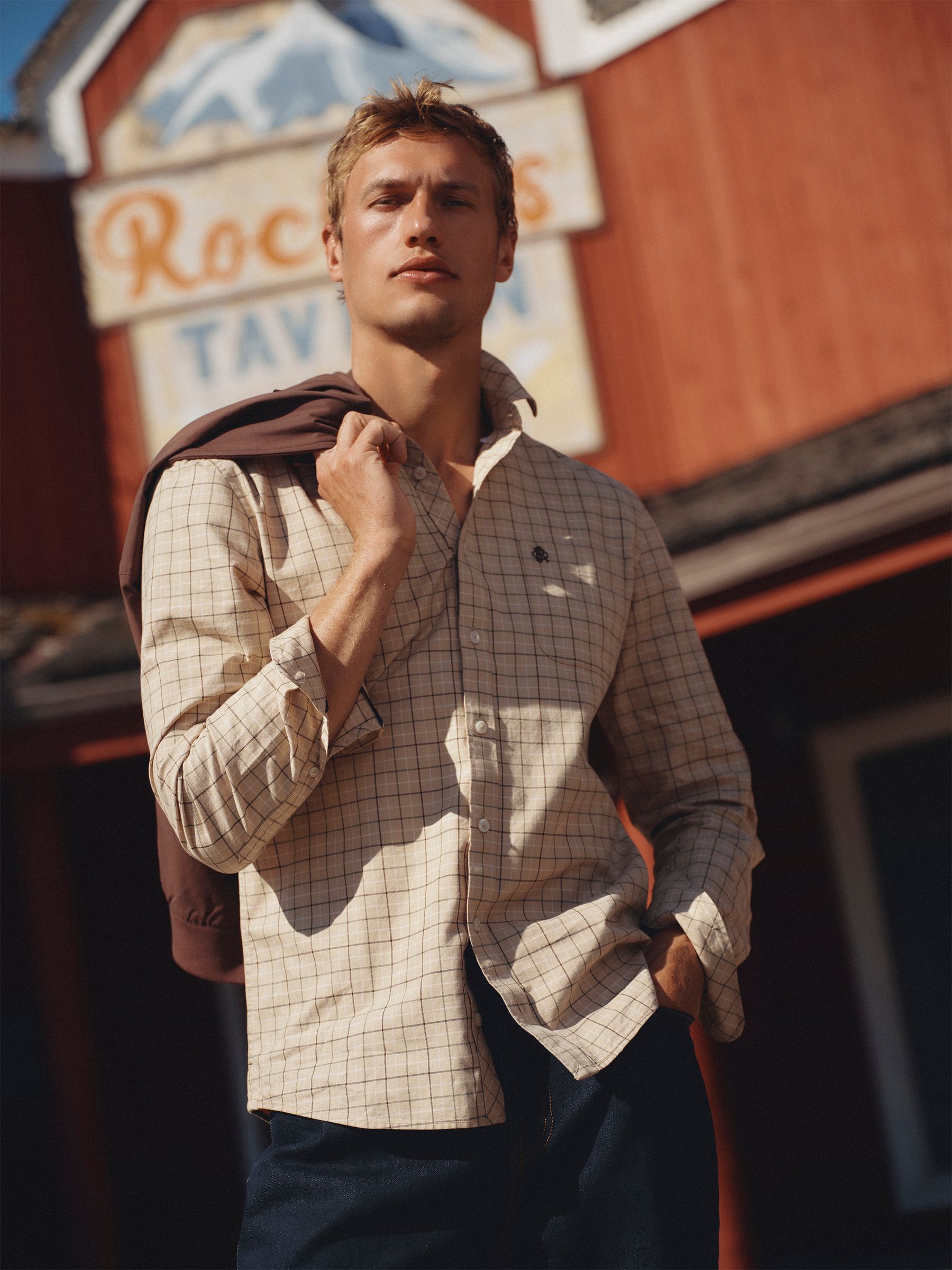 Oat Long Sleeve Brushed Flannel Shirt - Image 1 of 10
