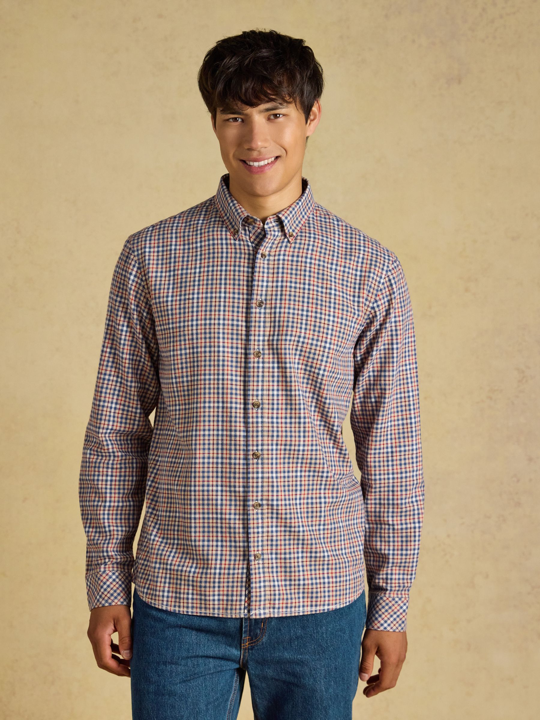 Oat Long Sleeve Brushed Flannel Shirt - Image 2 of 10