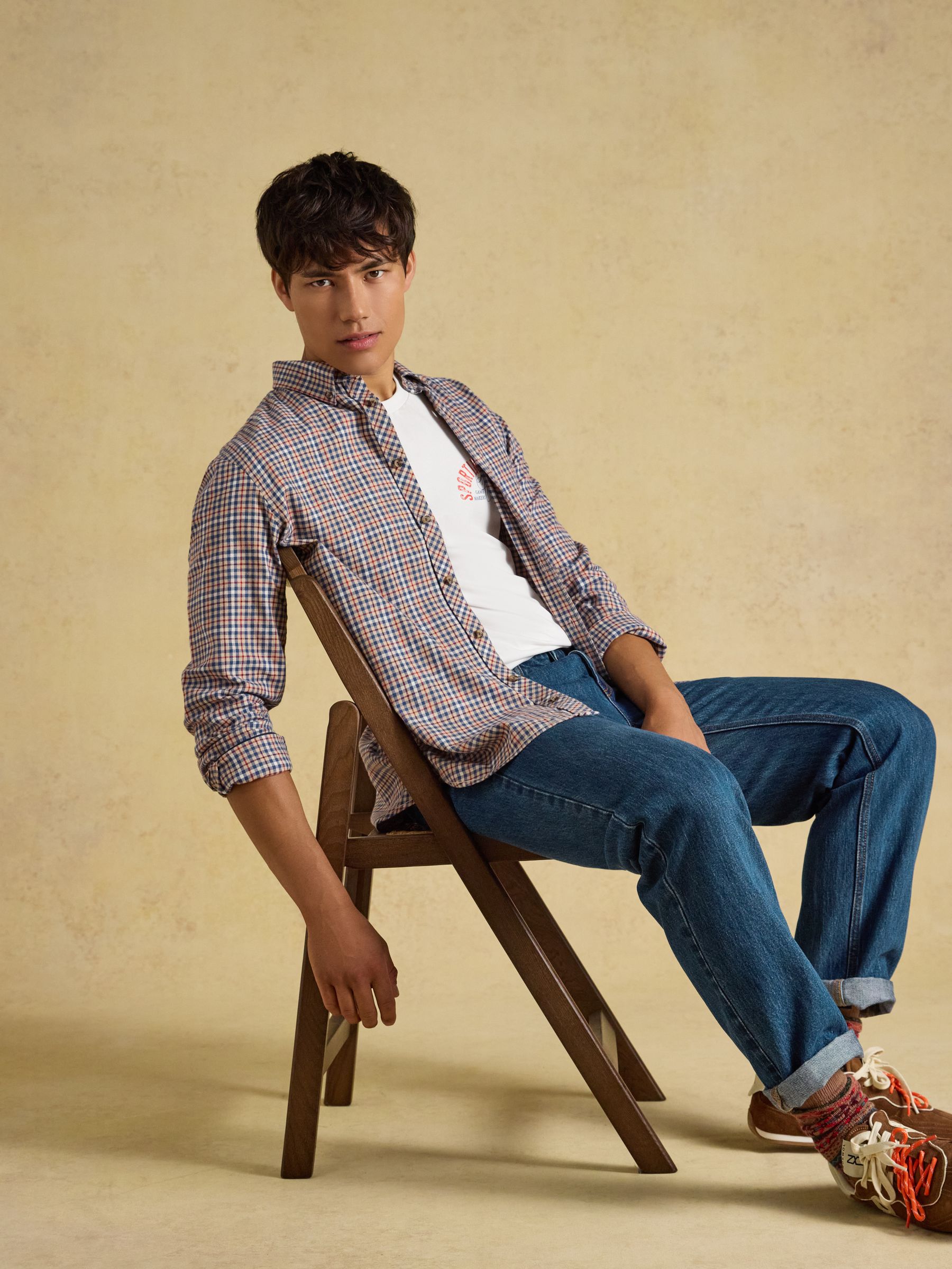 Oat Long Sleeve Brushed Flannel Shirt - Image 7 of 10