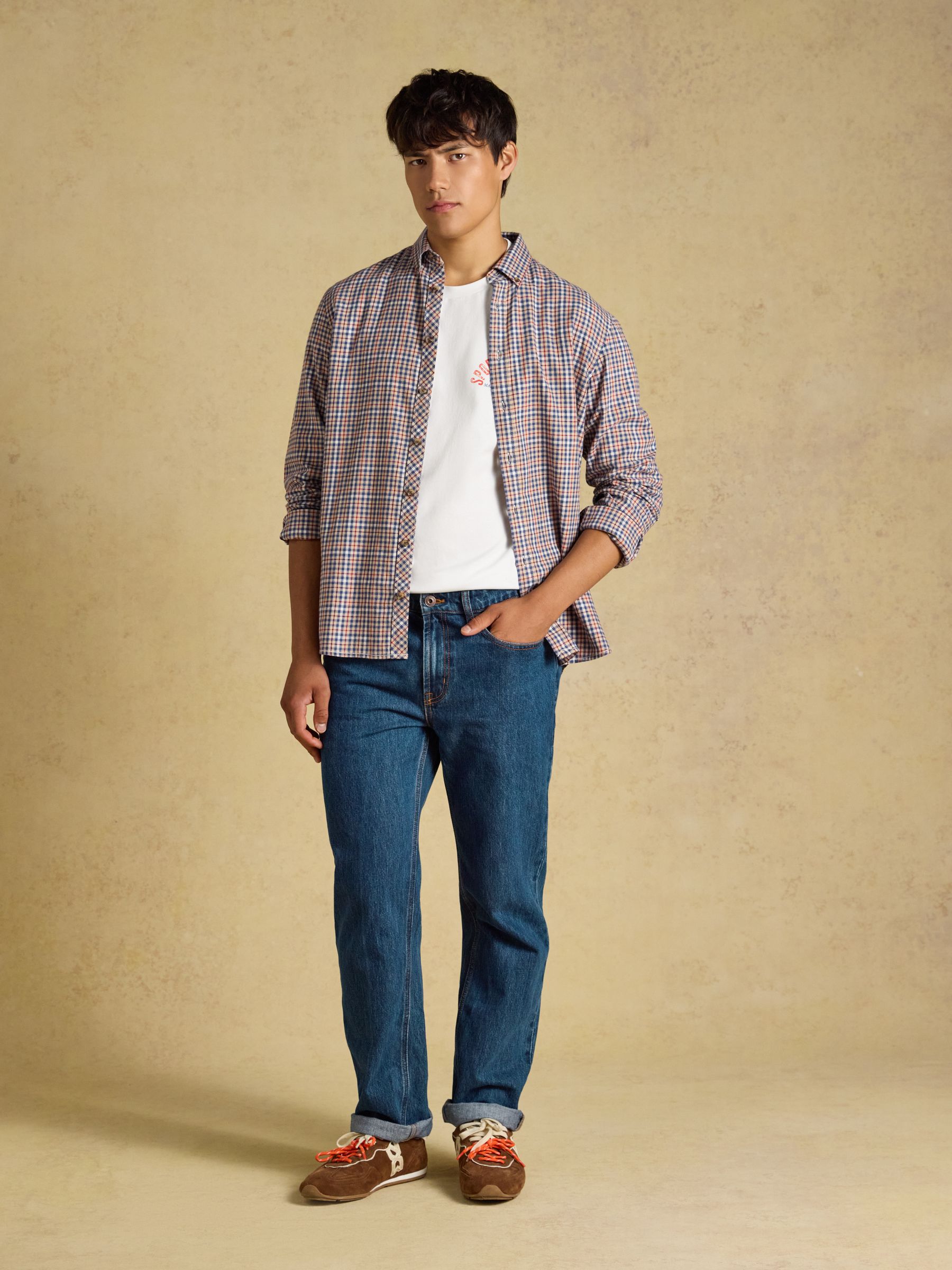 Oat Long Sleeve Brushed Flannel Shirt - Image 9 of 10