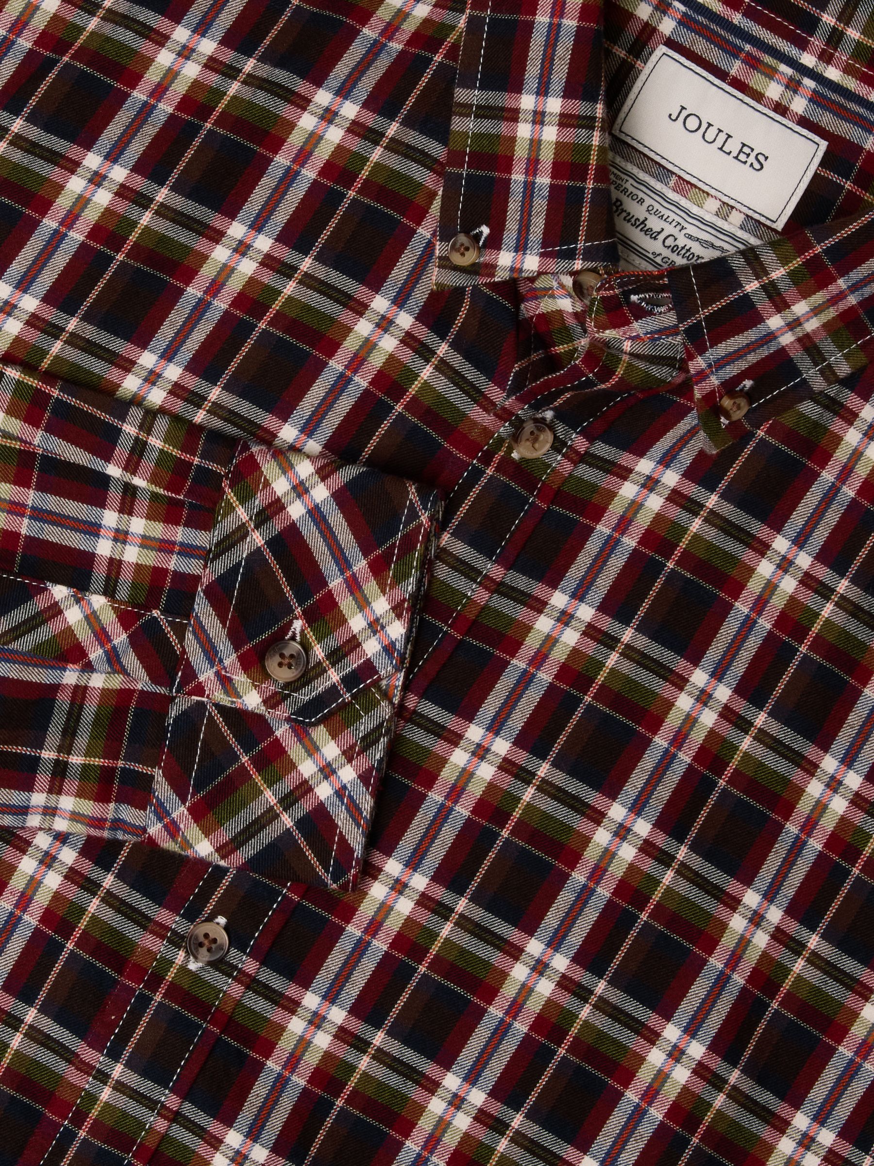 Burgundy Red Long Sleeve Brushed Flannel Shirt - Image 2 of 8