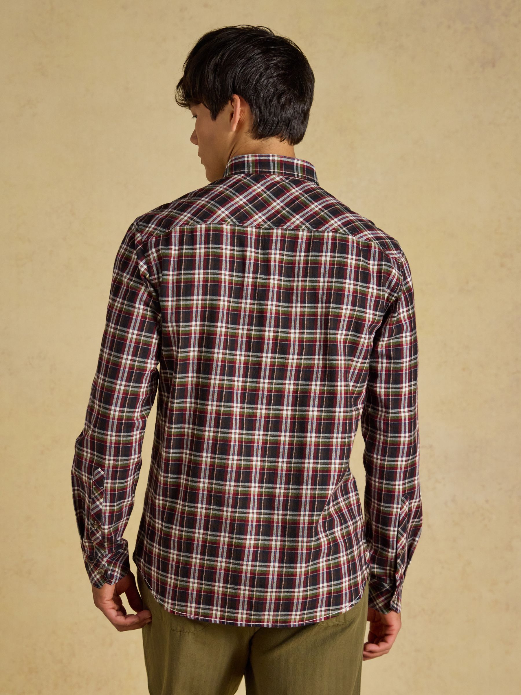 Burgundy Red Long Sleeve Brushed Flannel Shirt - Image 3 of 8