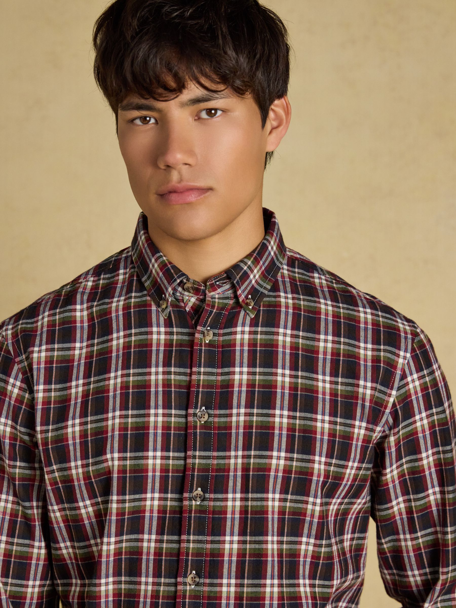 Burgundy Red Long Sleeve Brushed Flannel Shirt - Image 4 of 8