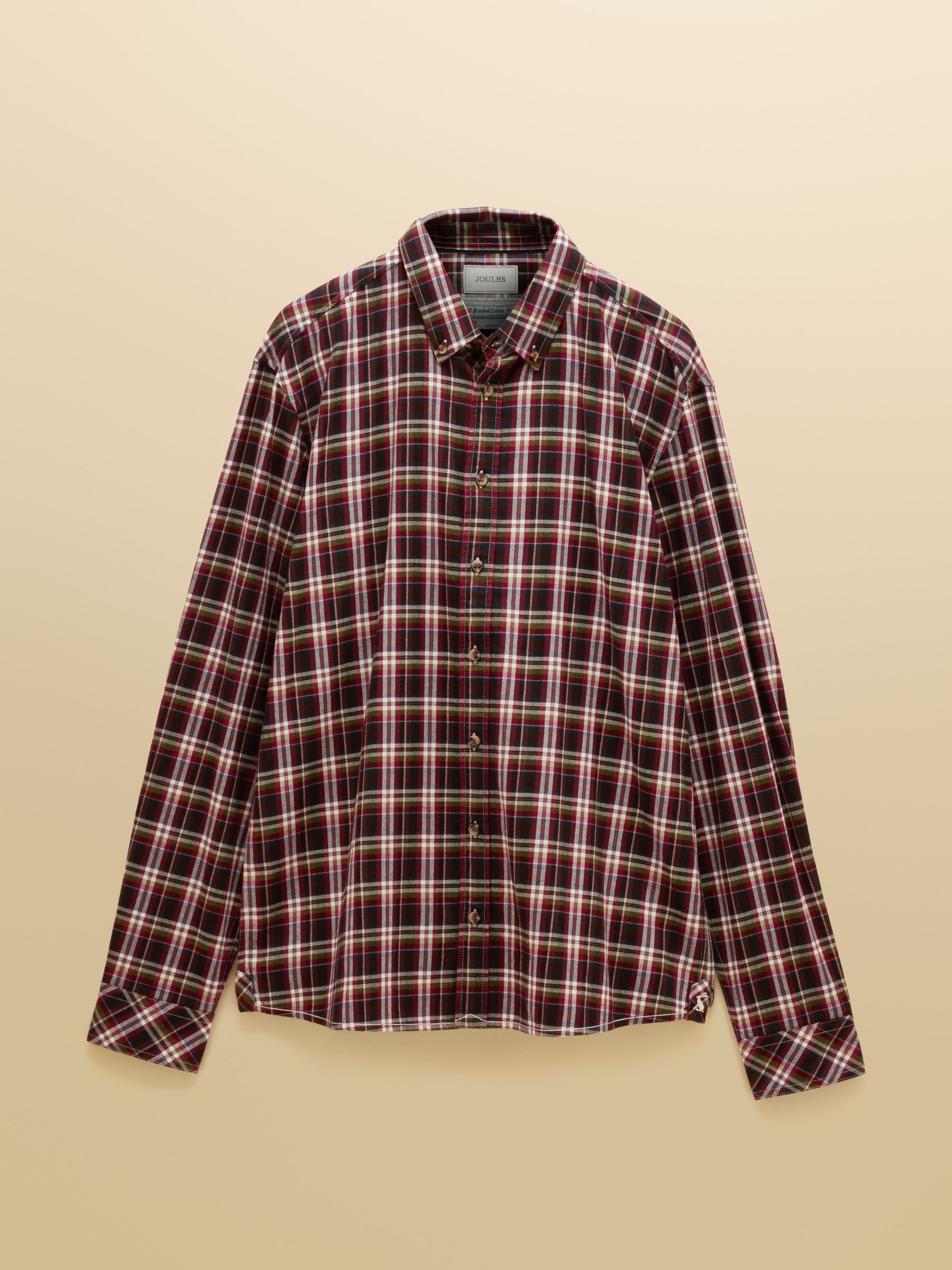 Burgundy Red Long Sleeve Brushed Flannel Shirt - Image 8 of 8