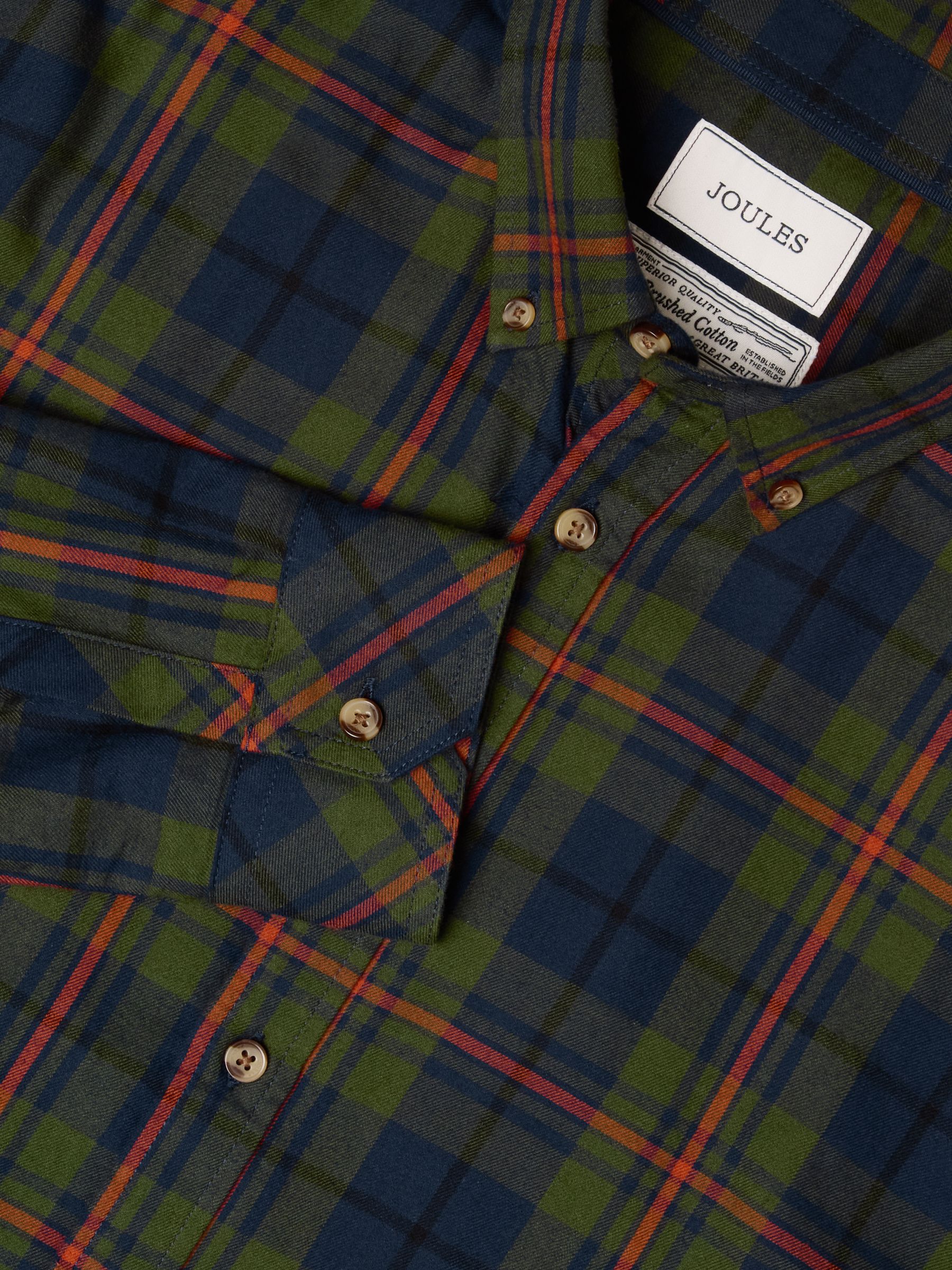Green Long Sleeve Brushed Flannel Shirt - Image 2 of 7