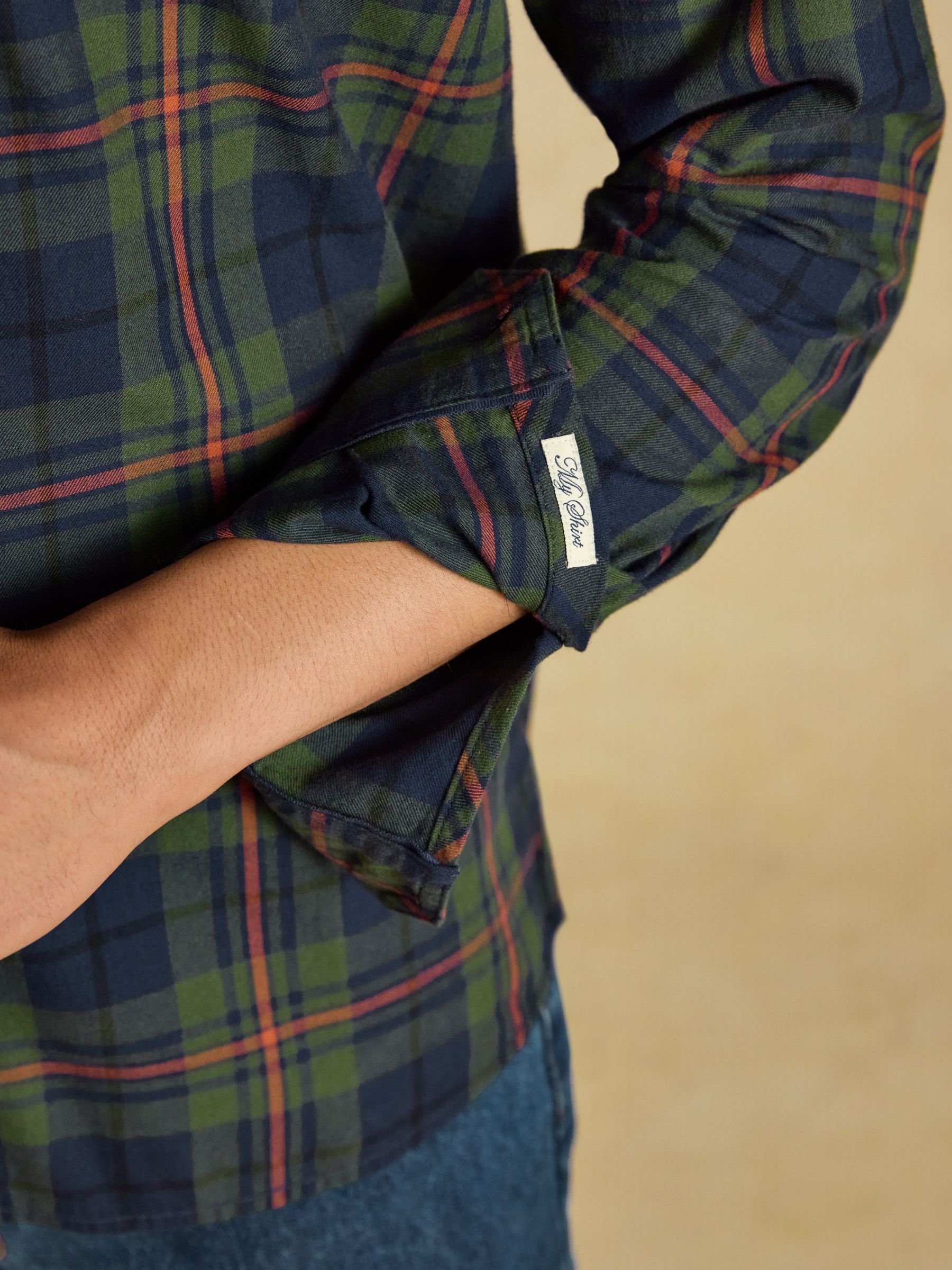 Green Long Sleeve Brushed Flannel Shirt - Image 6 of 7