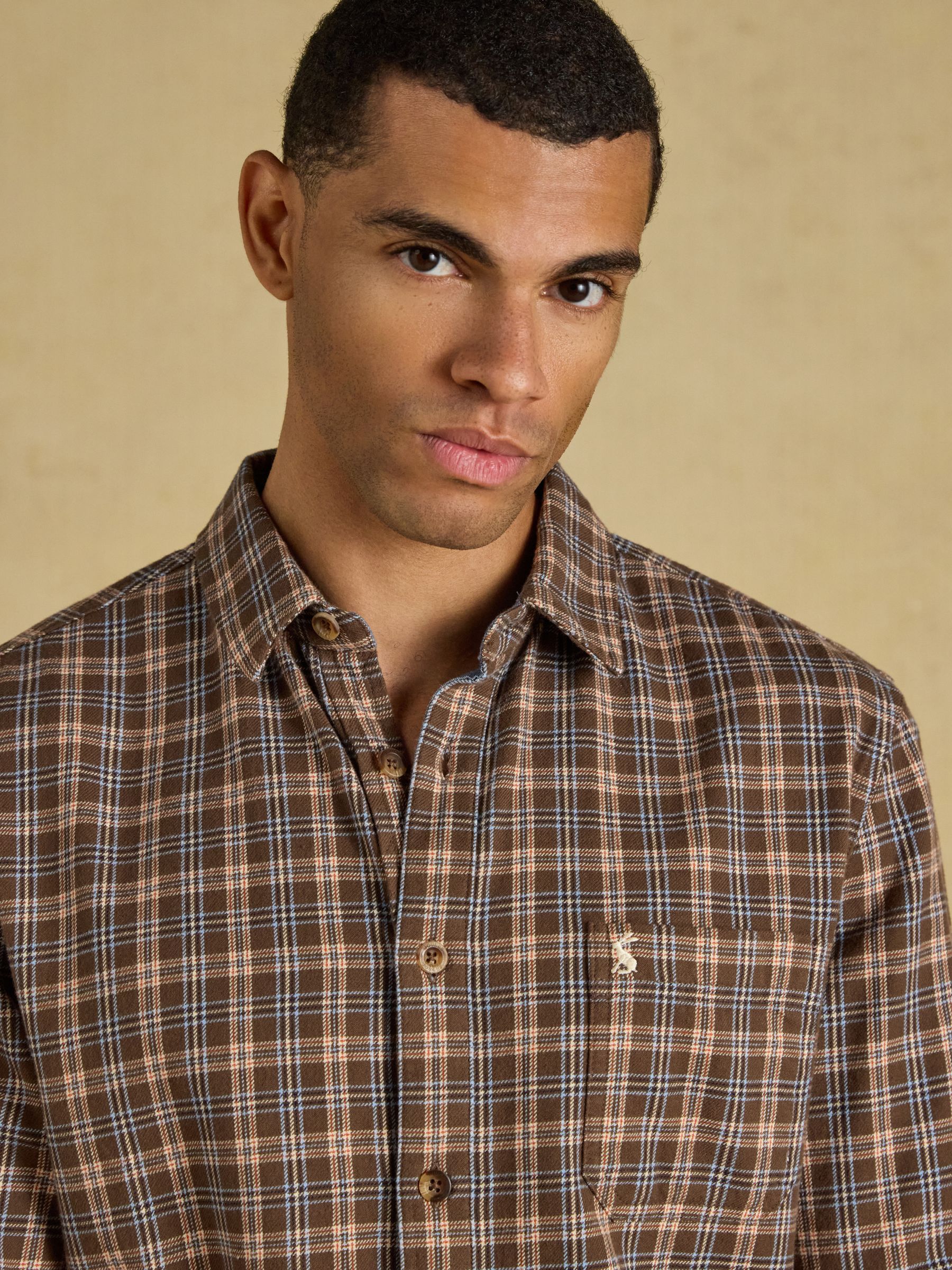 Brown Long Sleeve Heavyweight Brushed Flannel Shirt - Image 3 of 11