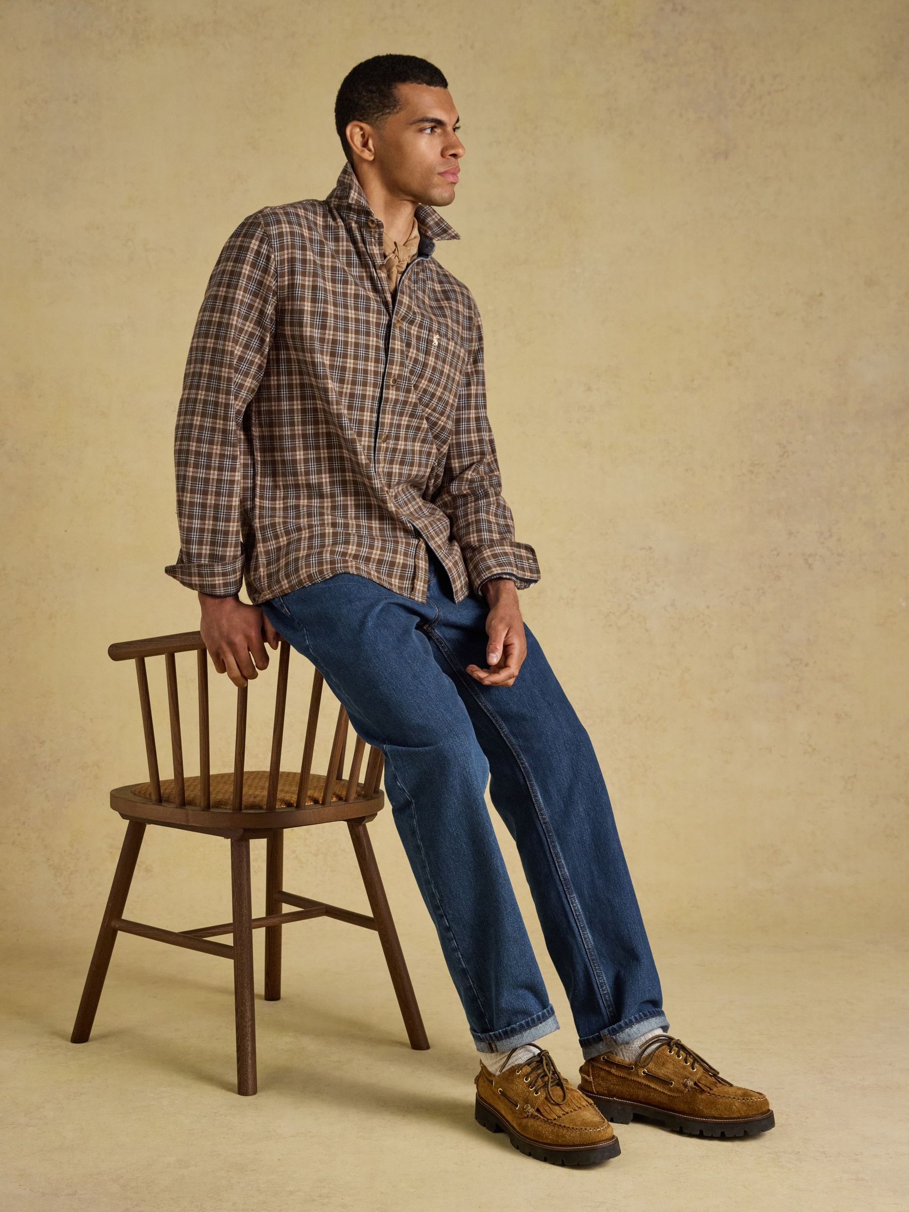 Brown Long Sleeve Heavyweight Brushed Flannel Shirt - Image 7 of 11
