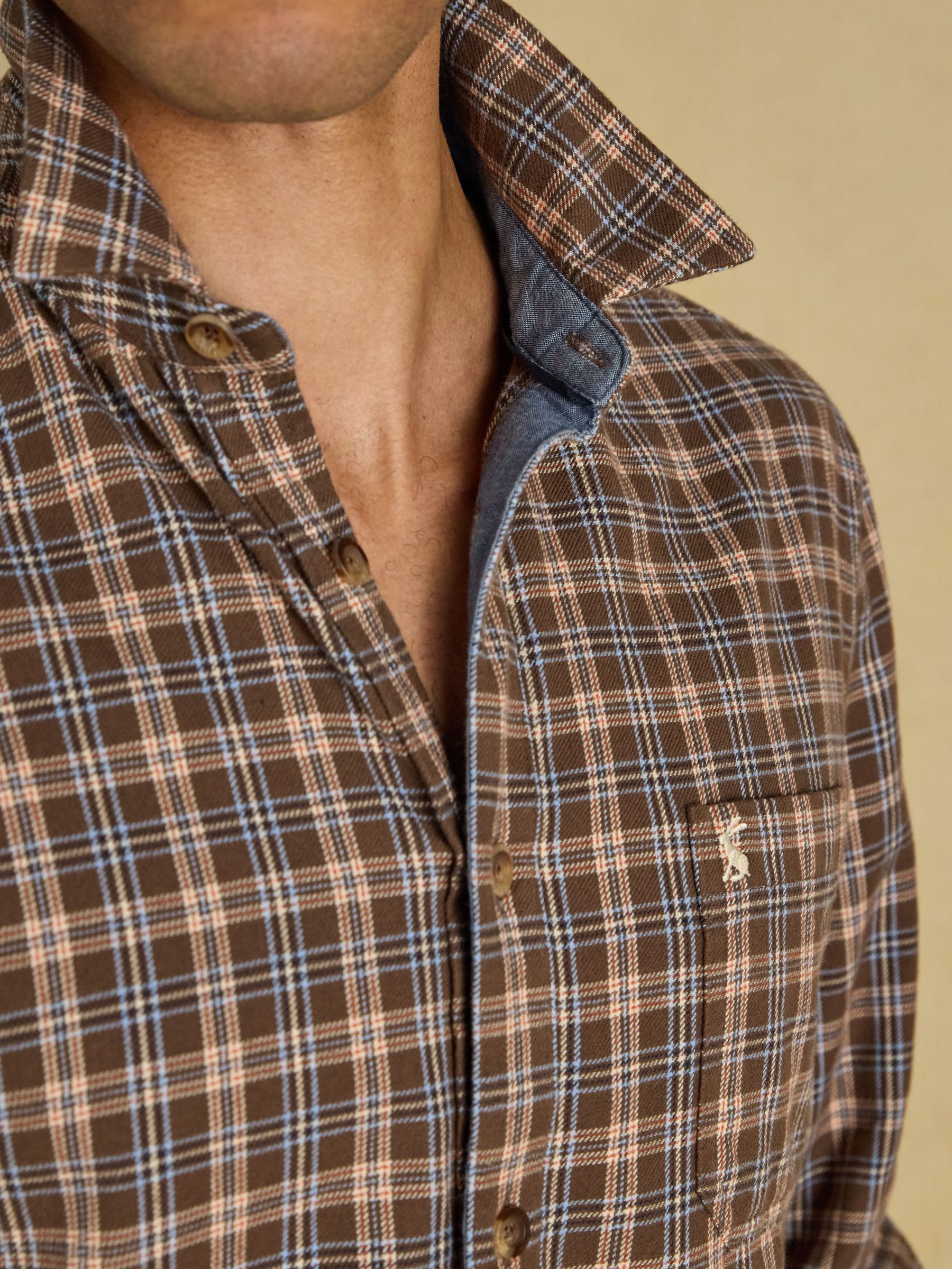 Brown Long Sleeve Heavyweight Brushed Flannel Shirt - Image 8 of 11