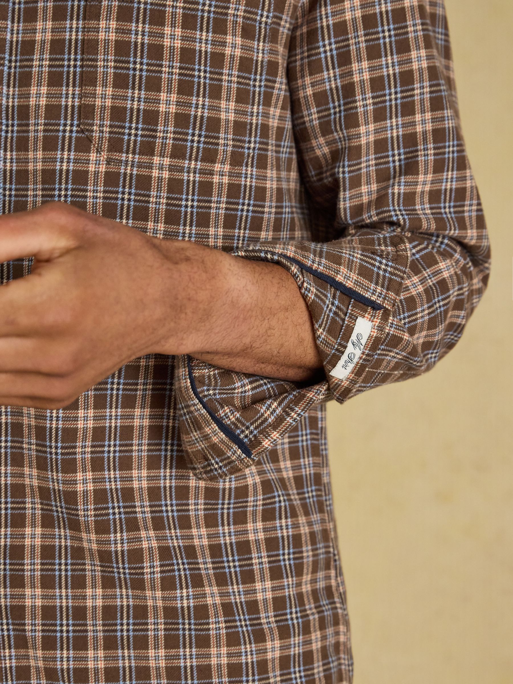 Brown Long Sleeve Heavyweight Brushed Flannel Shirt - Image 9 of 11