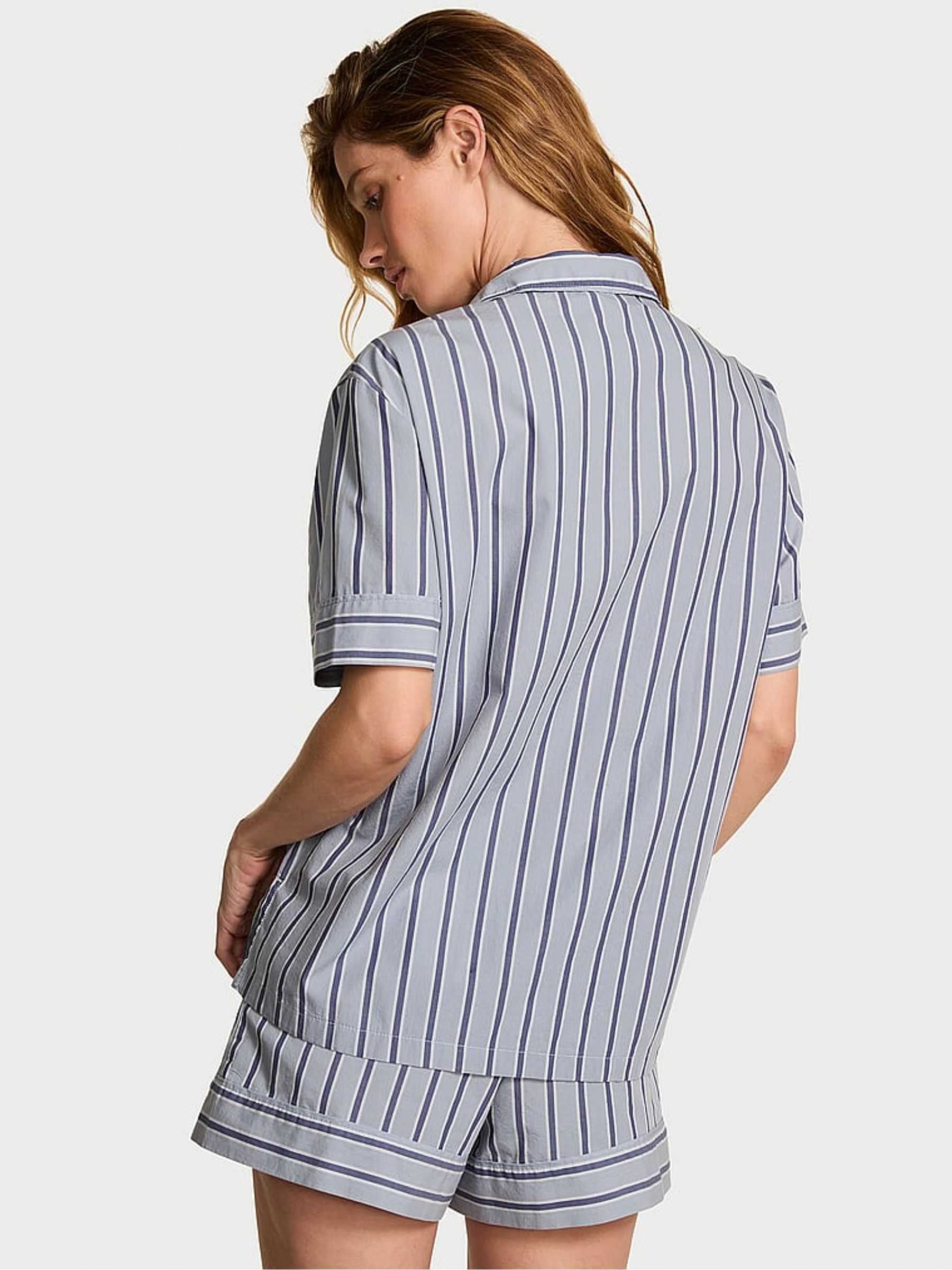 Blue Stripe Heritage Cotton Short Pyjamas Set - Image 2 of 2