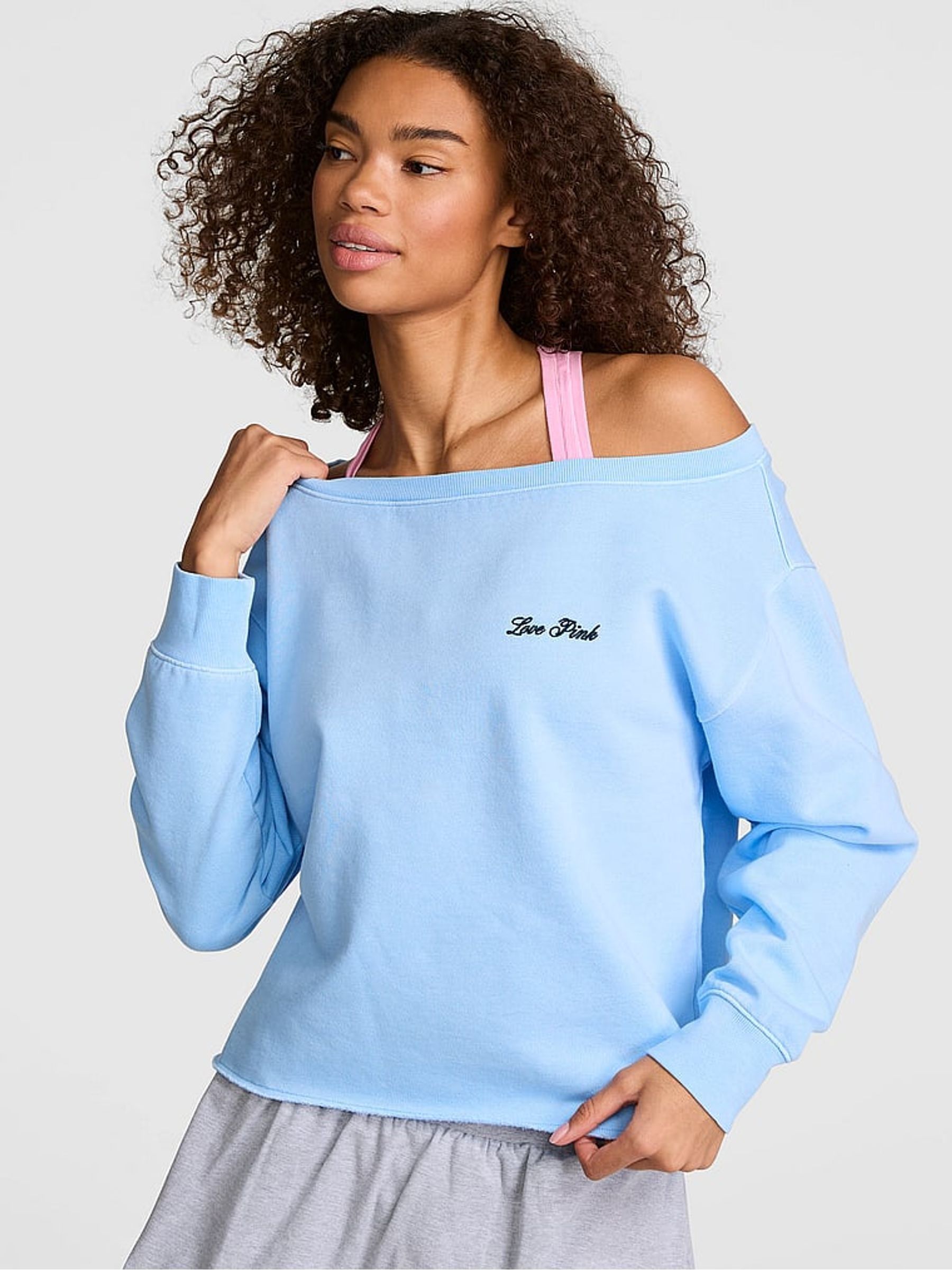 Blue Dancer Off The Shoulder Fleece Sweatshirt - Image 1 of 2