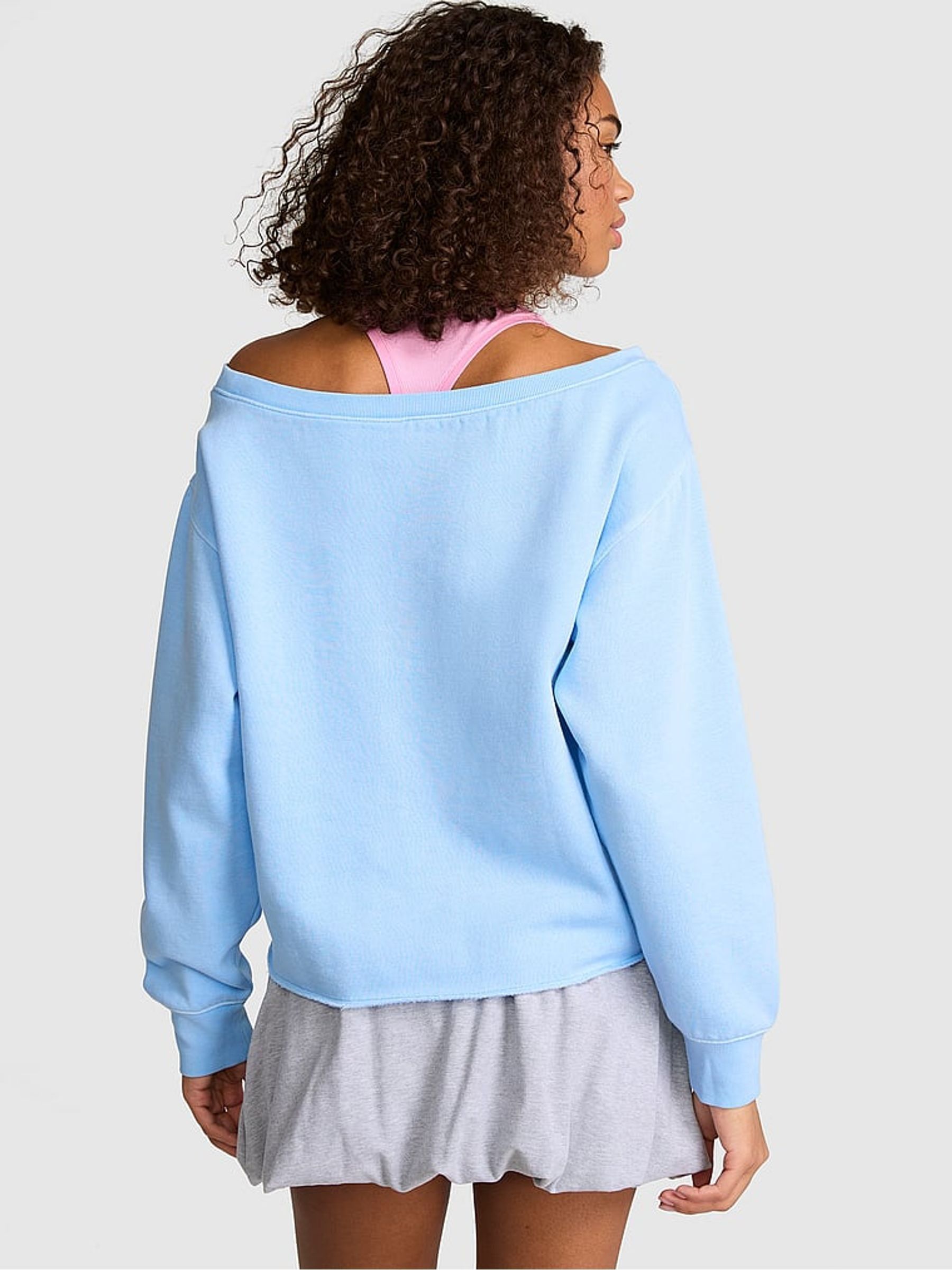 Blue Dancer Off The Shoulder Fleece Sweatshirt - Image 2 of 2