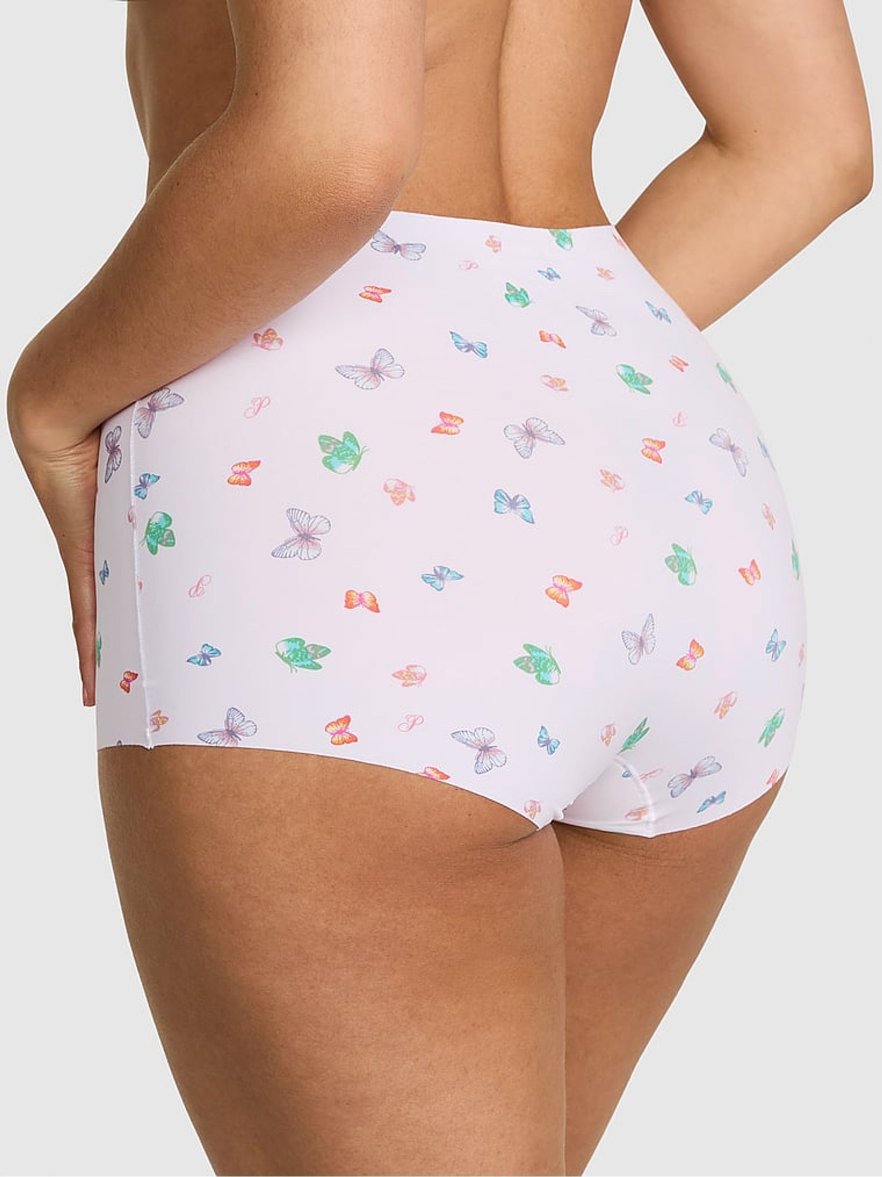 White Butterfly Print Short No Show Knickers - Image 2 of 2