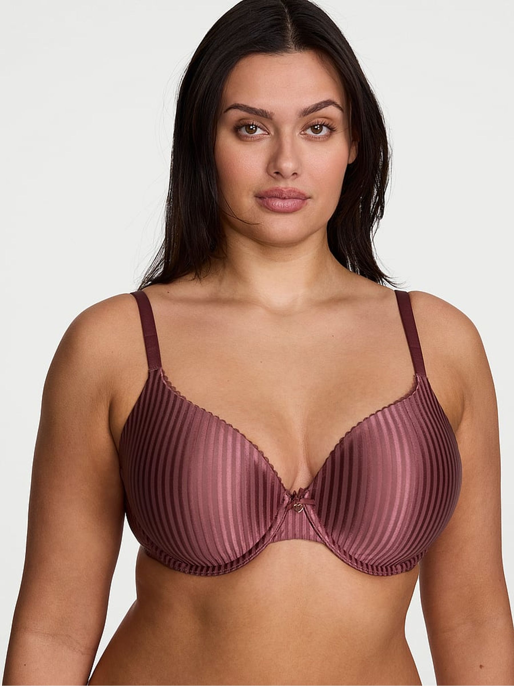 Morning Rose Pink Stripe Lightly Lined Full Cup Bra - Image 1 of 2
