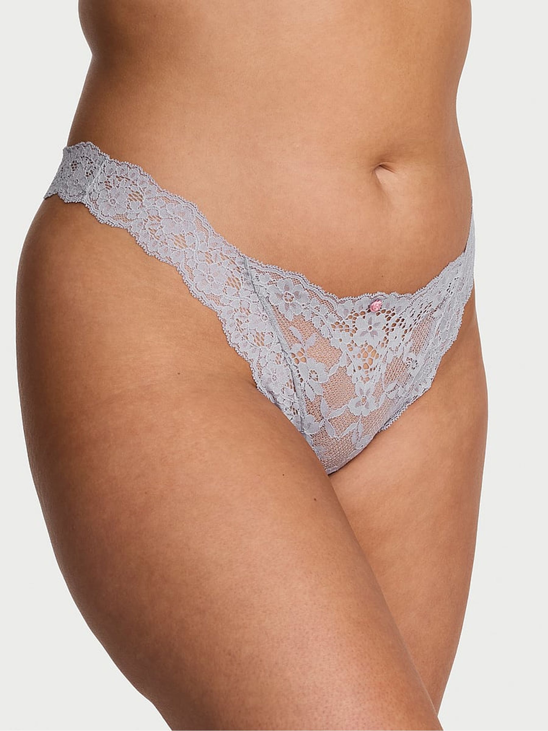 Starstruck Grey Brazilian Lace Knickers - Image 1 of 2