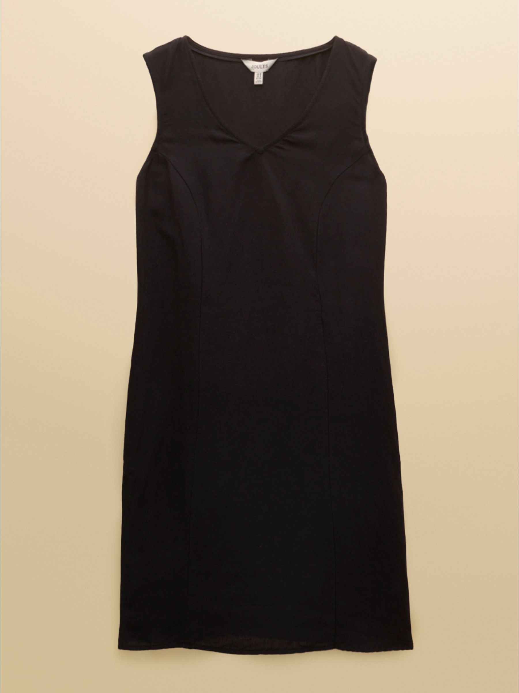 Delphine Black V Neck Shift Dress With Linen - Image 7 of 7