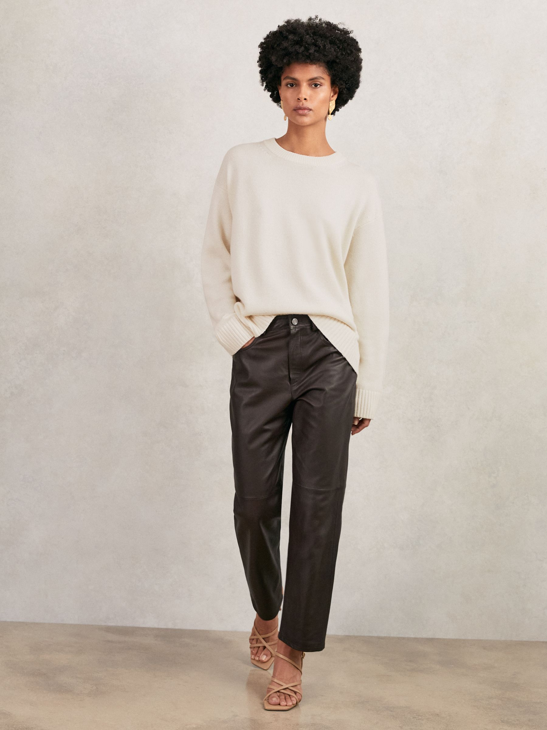 Wool-Cashmere Crew-Neck Jumper in Cream - image 5