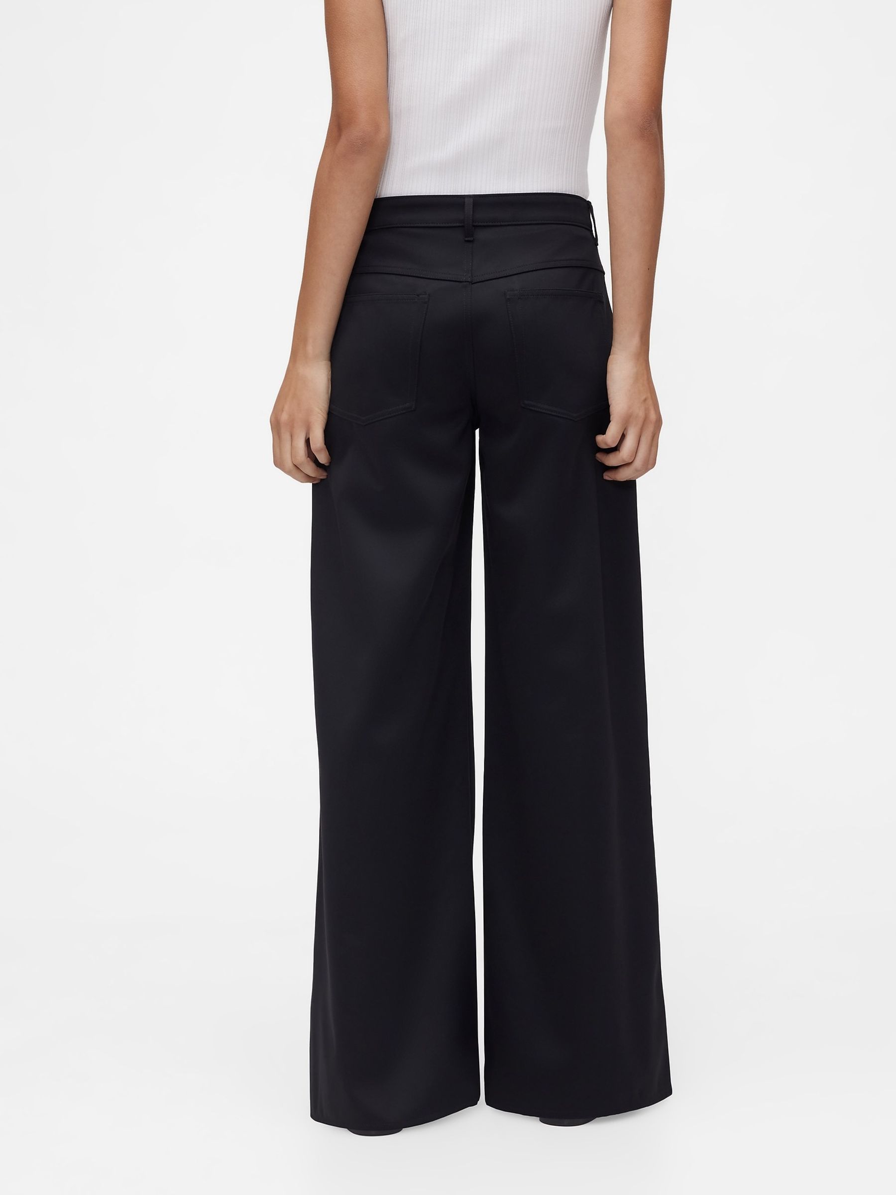 GapStudio Black Low Rise Satin Baggy Trousers - Image 2 of 6 GapStudio Black Low Rise Satin Baggy Trousers - Image 2 of 6