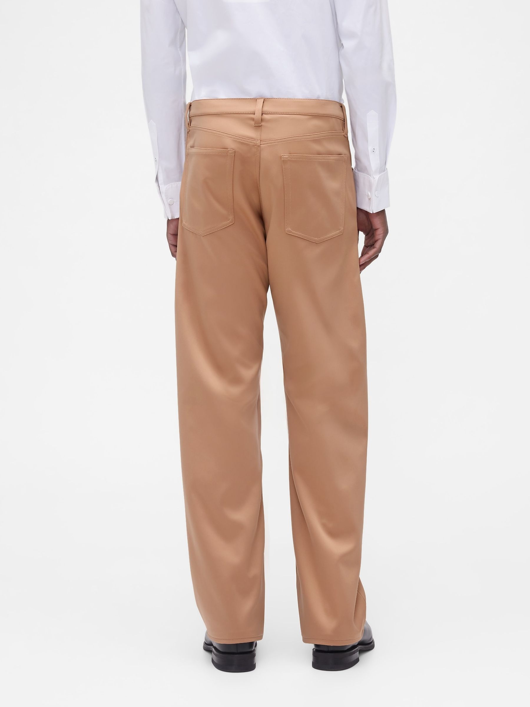 GapStudio Brown Satin 90s Loose Trousers - Image 3 of 6