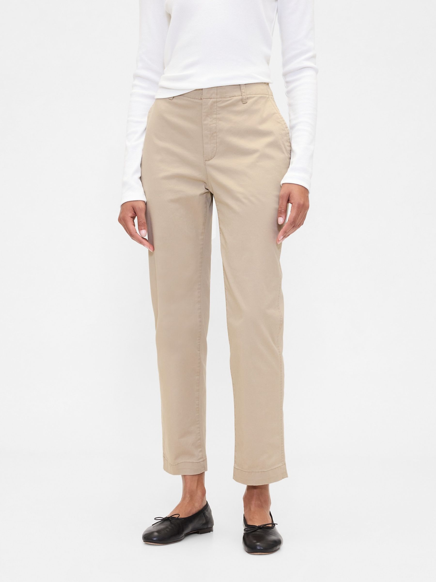 Brown Mid Rise Downtown Chinos - Image 1 of 4