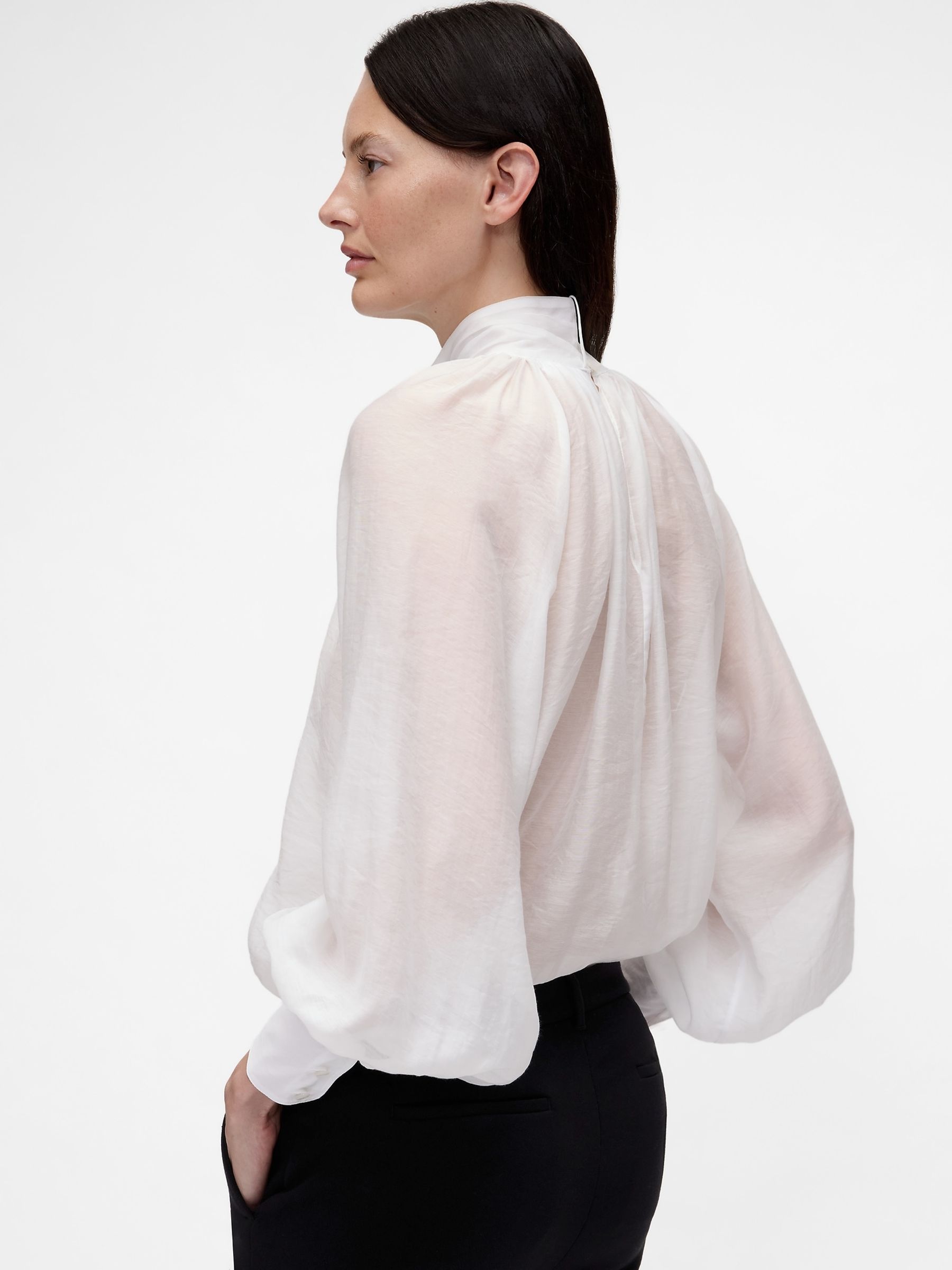 GapStudio White Sheer Bow Shirt - Image 2 of 4