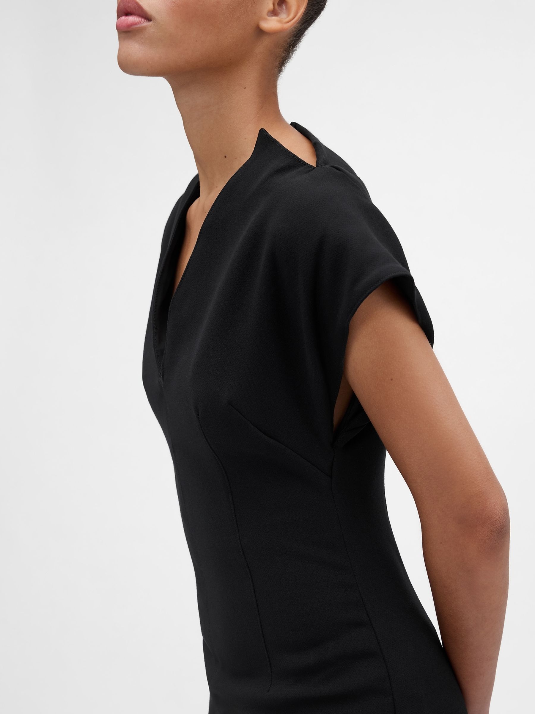 GapStudio Black Structured Midi Dress - Image 5 of 6