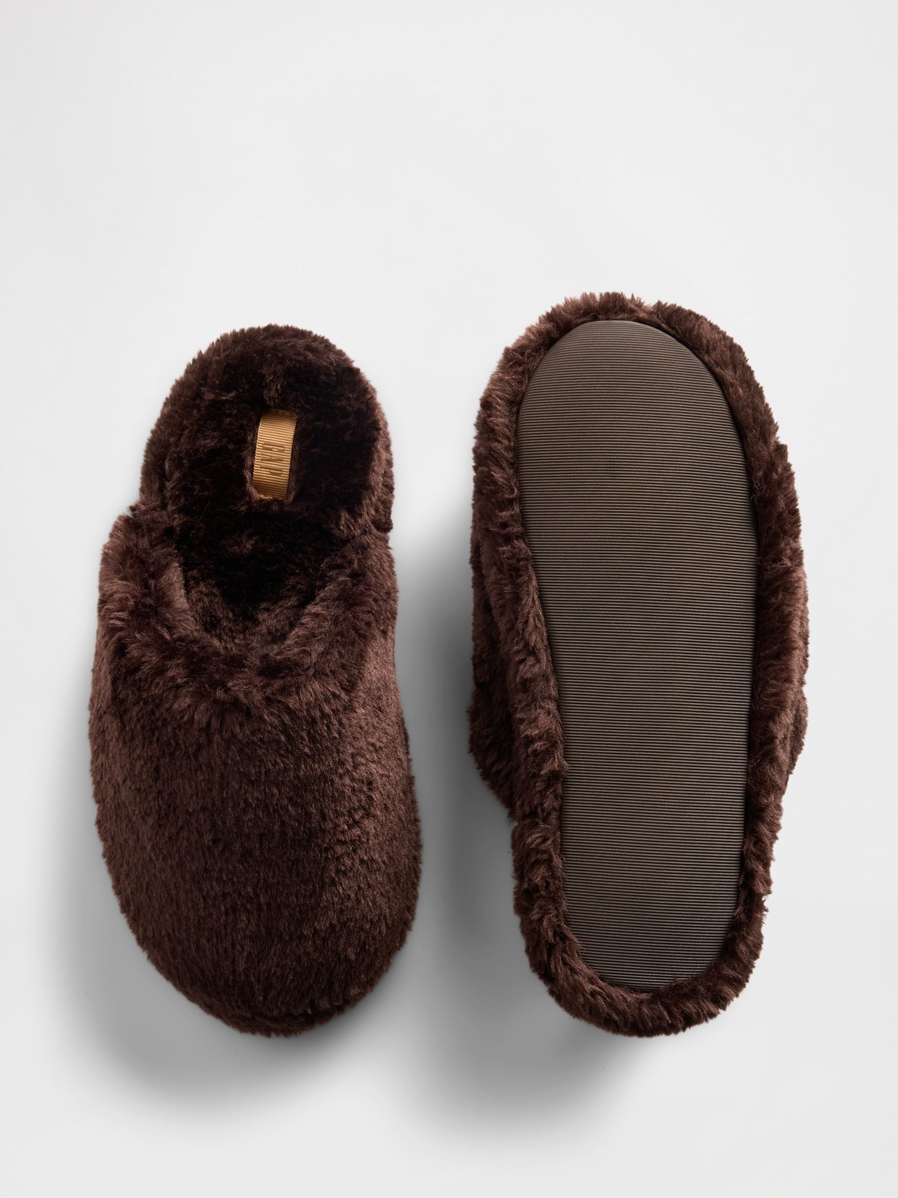 Brown Faux Fur Slippers - Image 2 of 5