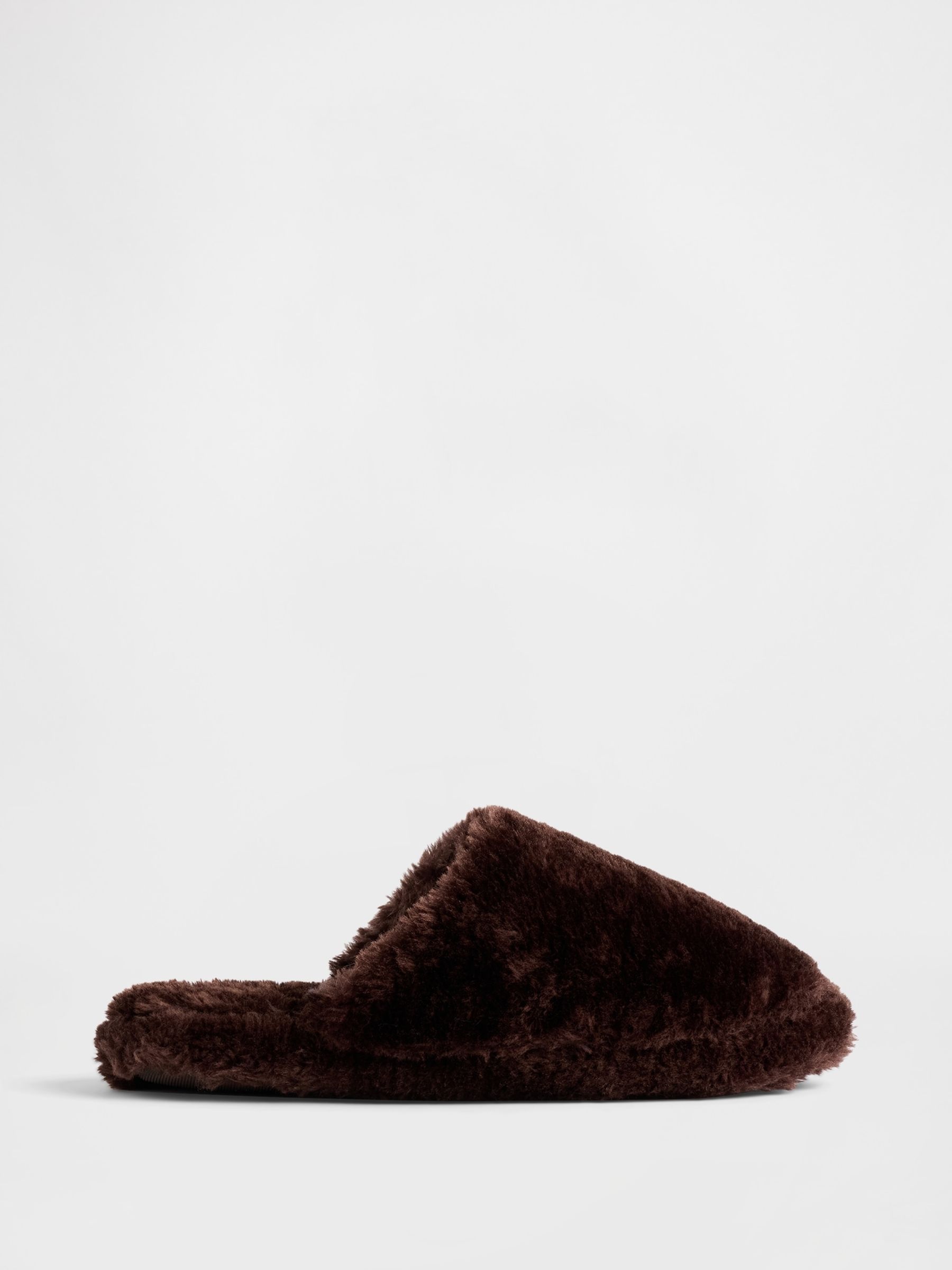 Brown Faux Fur Slippers - Image 4 of 5
