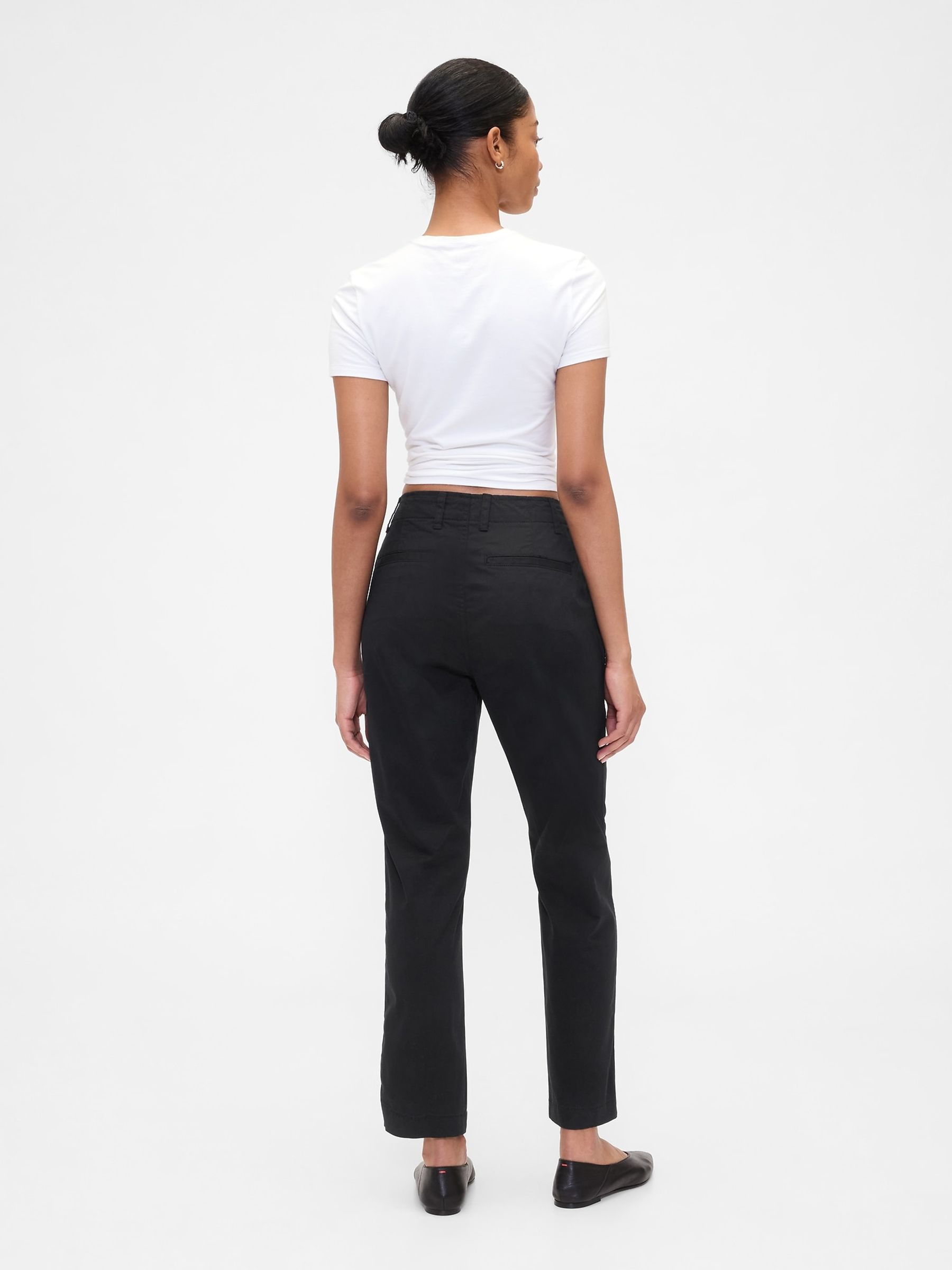 Black Mid Rise Downtown Chinos - Image 2 of 4