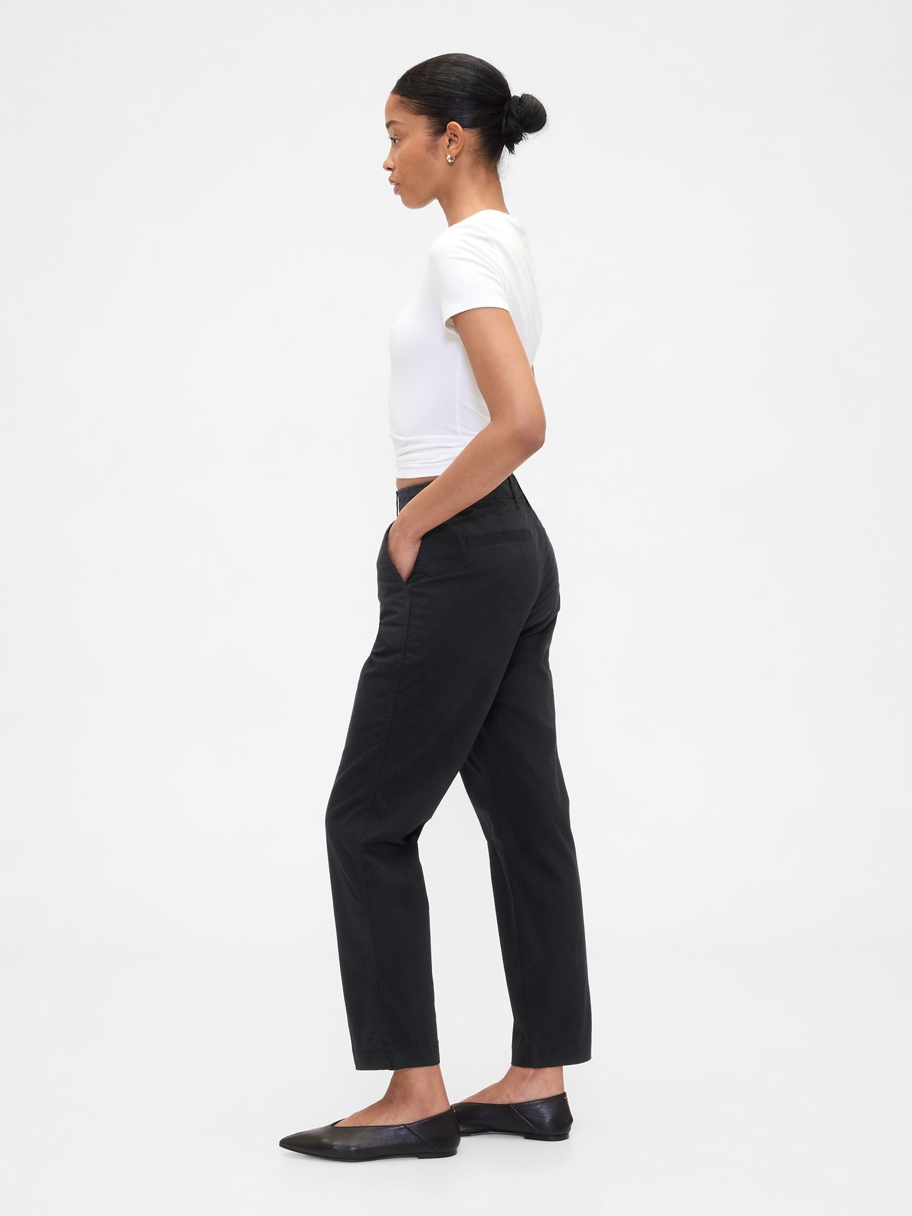 Black Mid Rise Downtown Chinos - Image 3 of 4