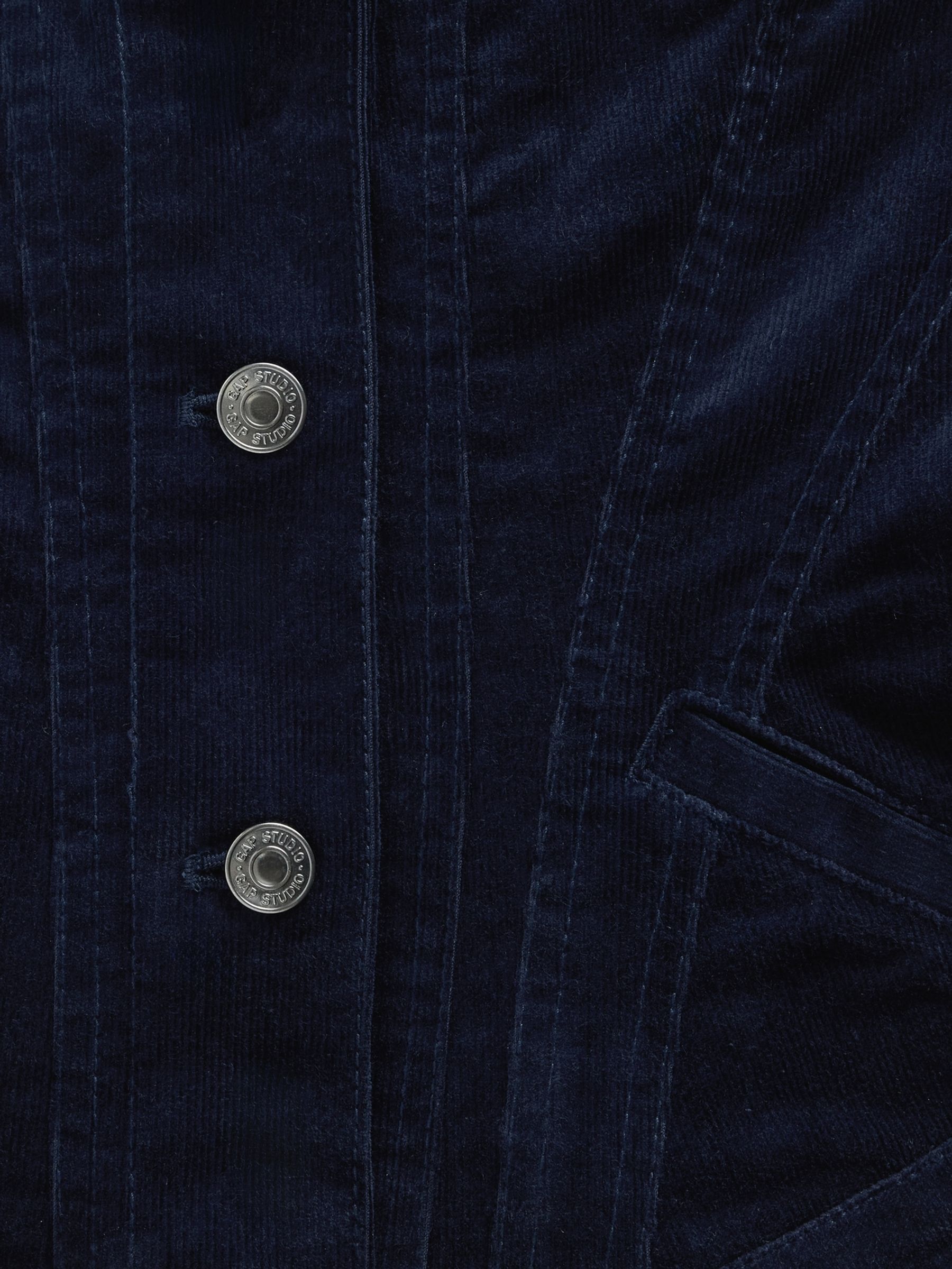 GapStudio Navy Blue Fitted Icon Corduroy Jacket - Image 5 of 5