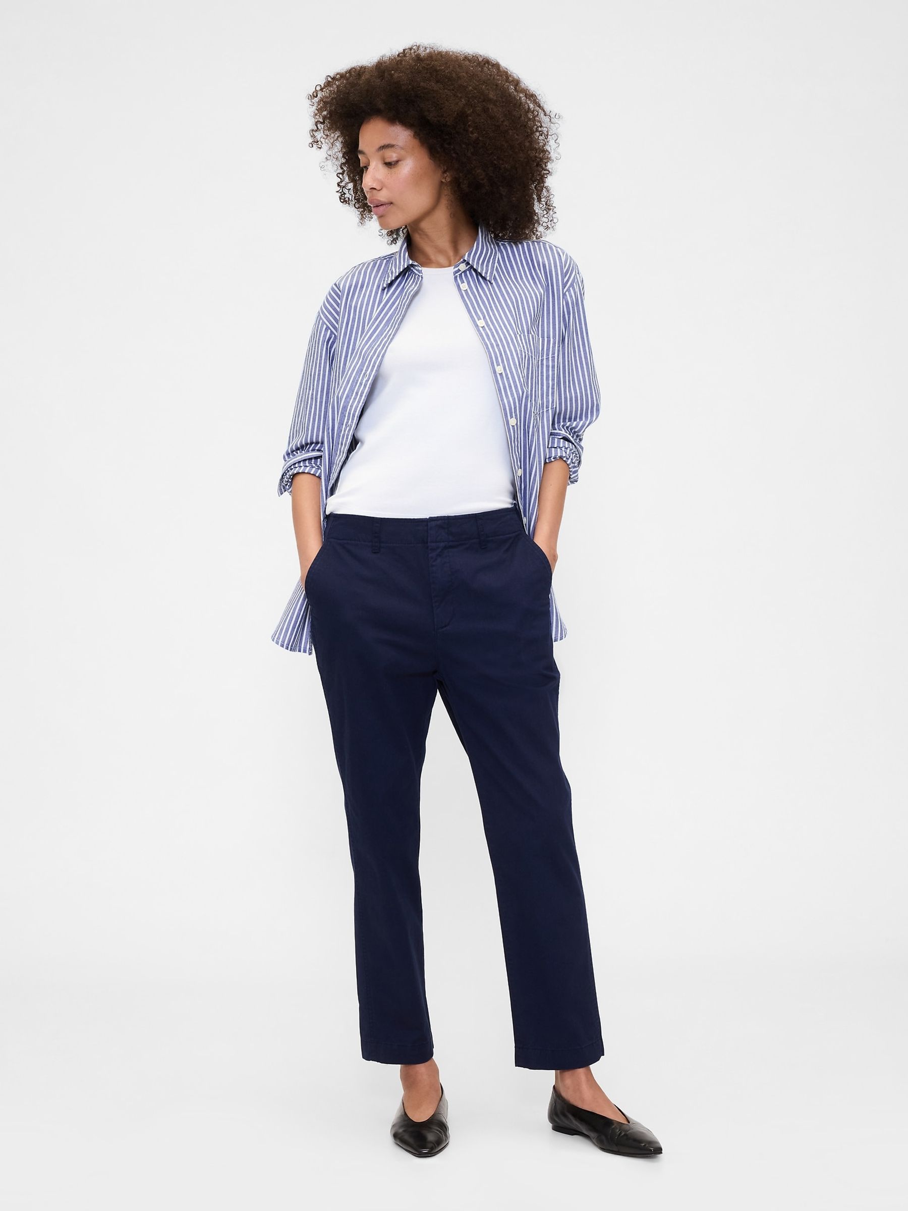 Blue Mid Rise Downtown Chinos - Image 3 of 4