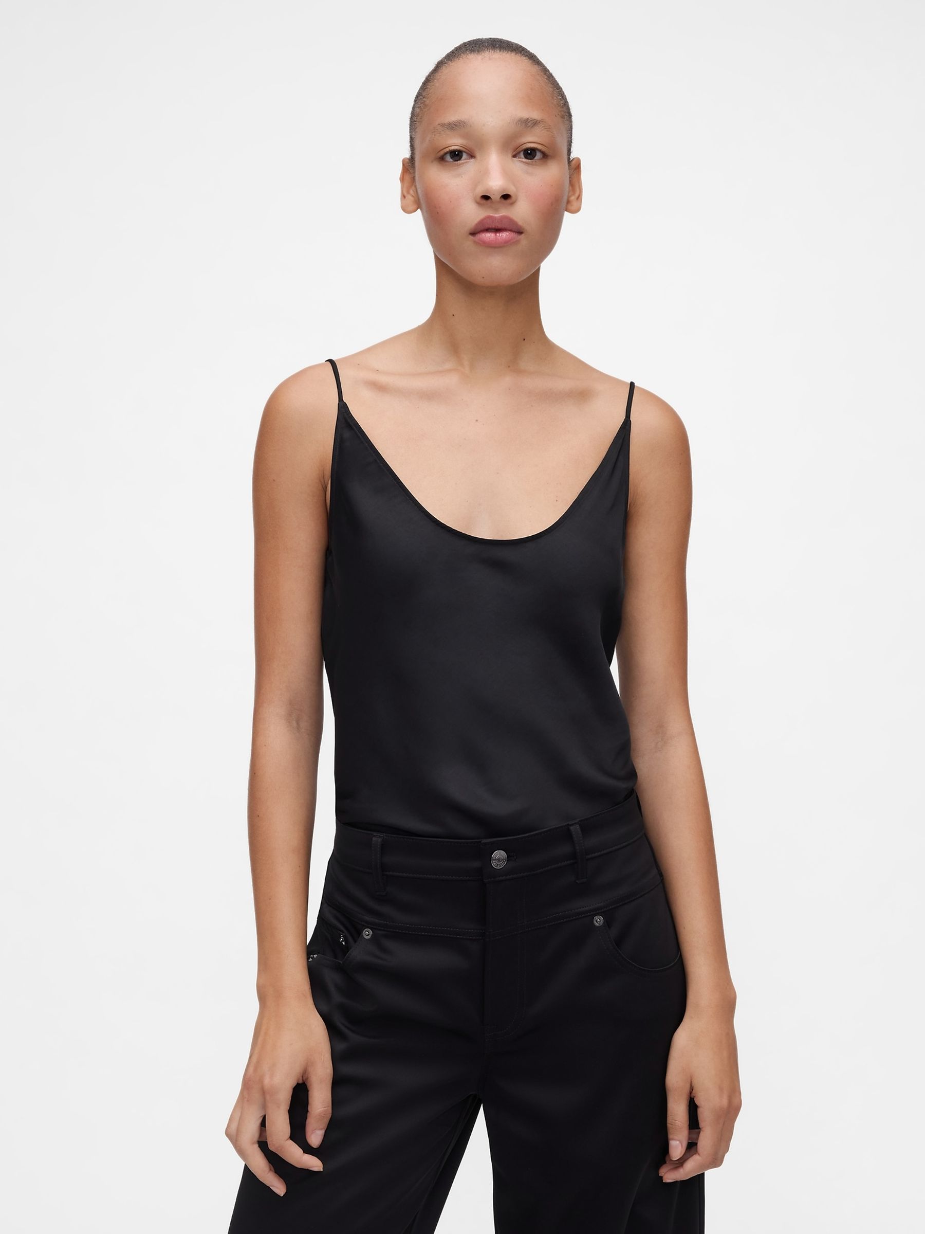 GapStudio Black Satin Cami - Image 1 of 4