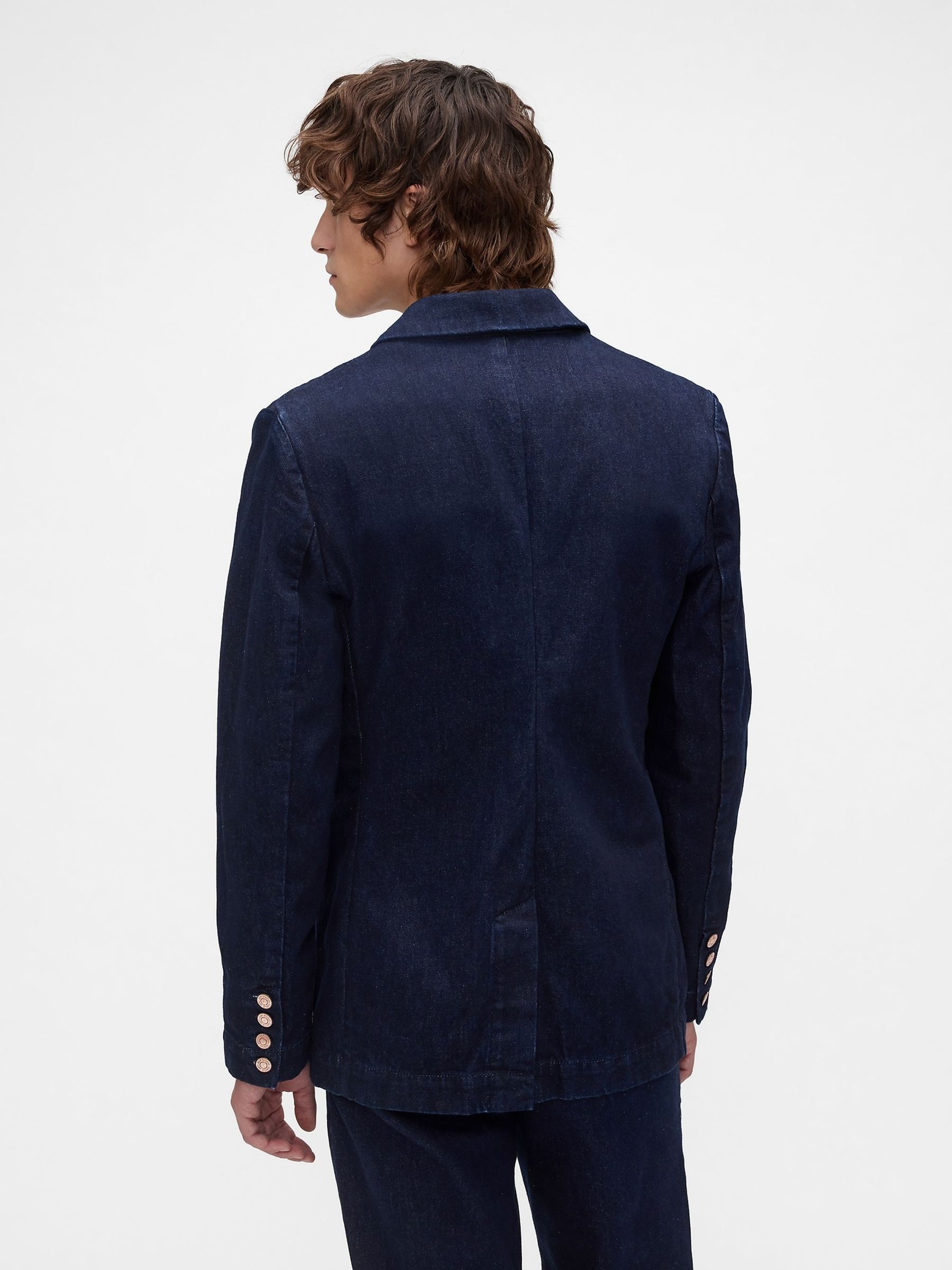 GapStudio Blue Denim Blazer - Image 3 of 6