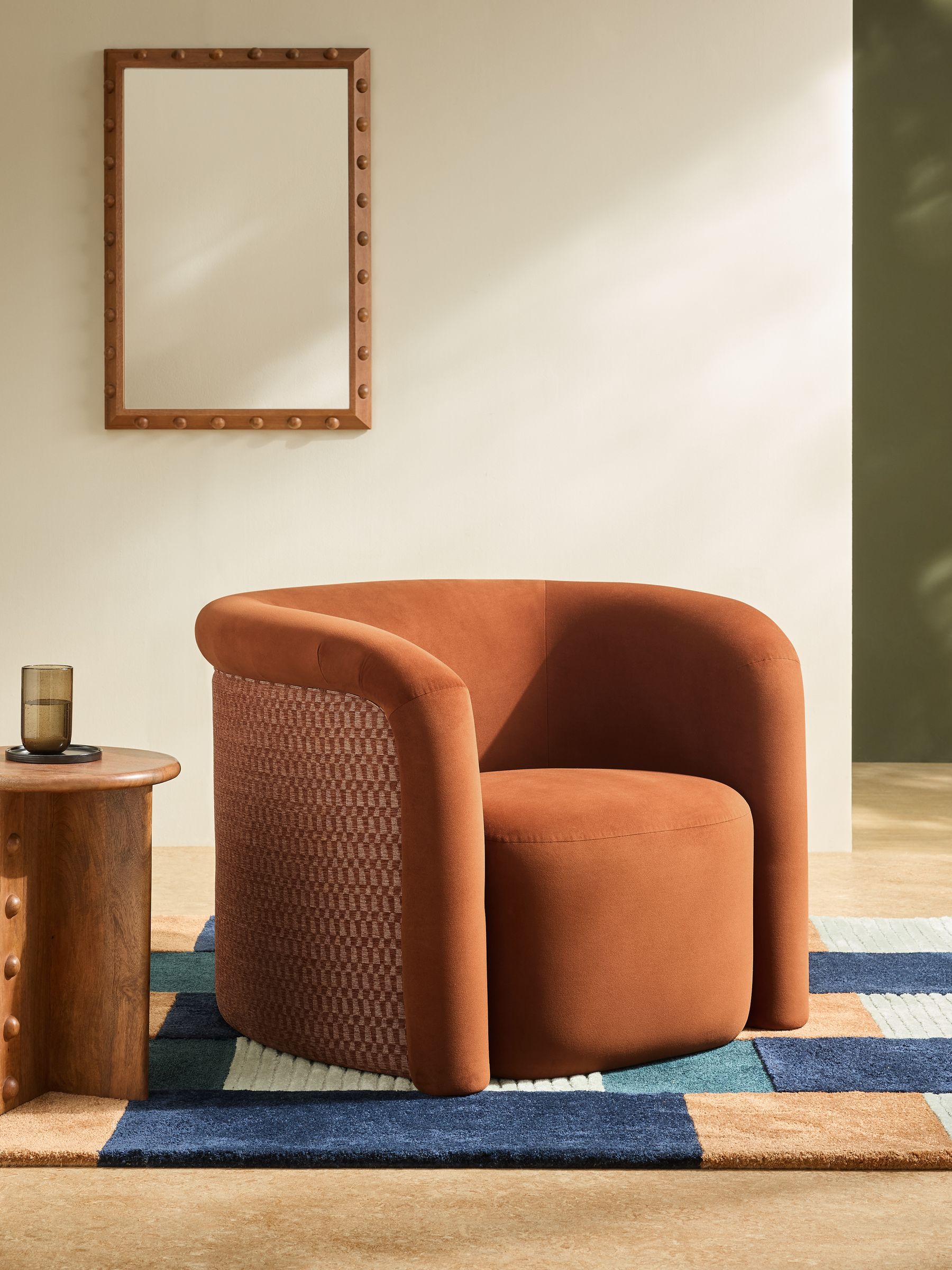 Enya Accent Chair in Lanzo Rust Orange - Image 1 of 5