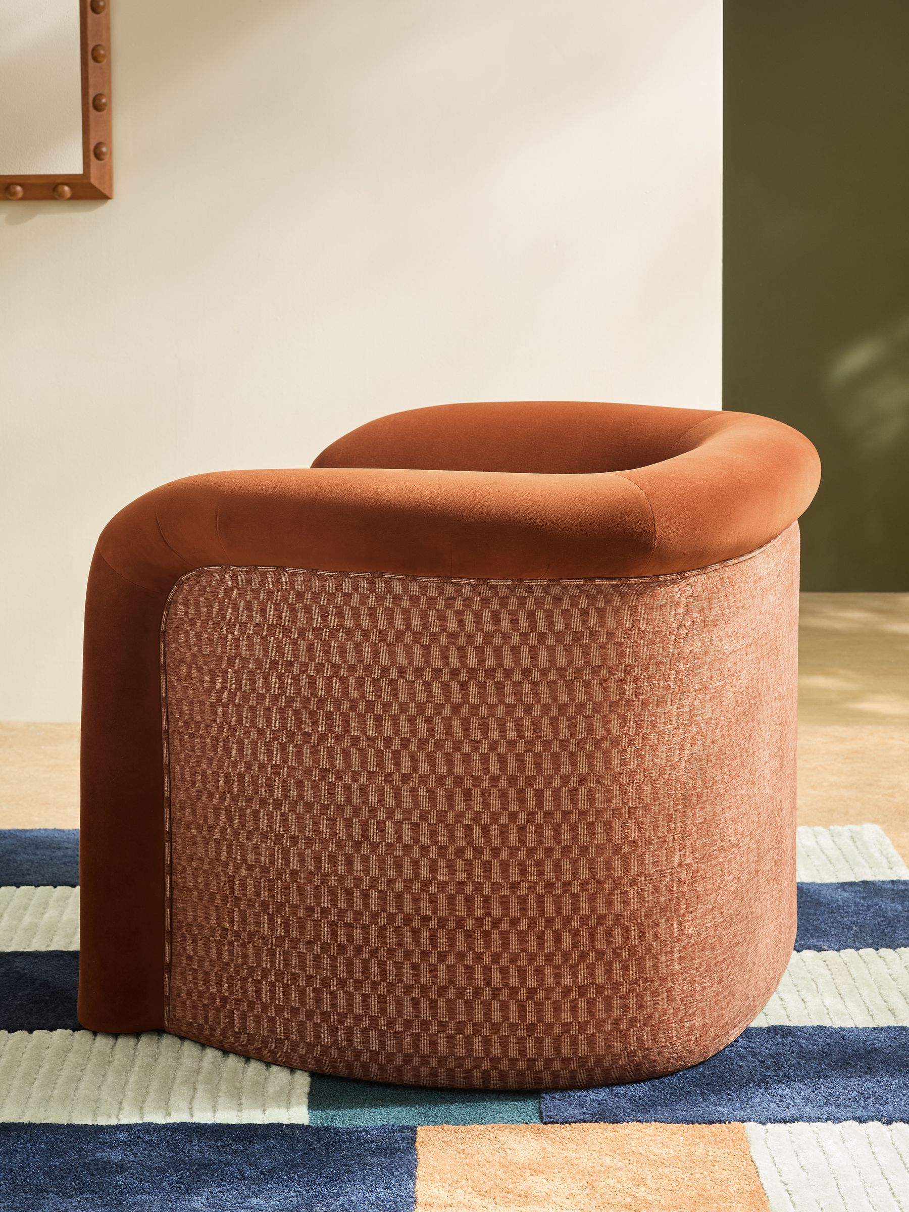 Enya Accent Chair in Lanzo Rust Orange - Image 2 of 5