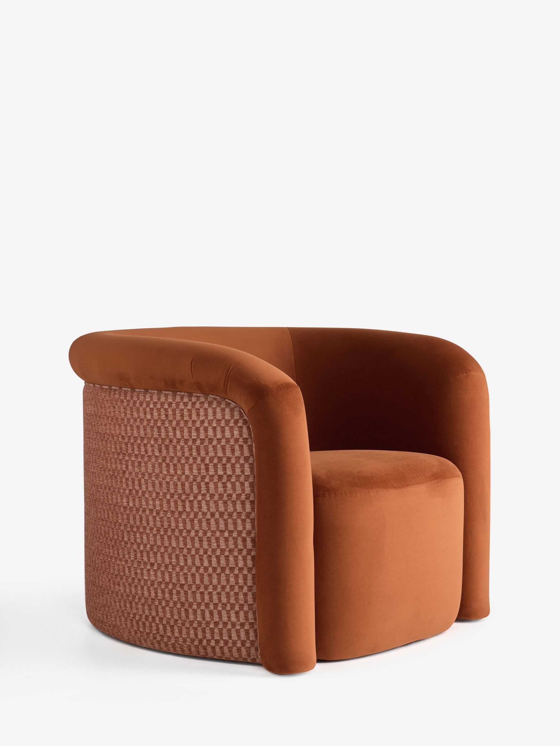 Enya Accent Chair in Lanzo Rust Orange - Image 4 of 5