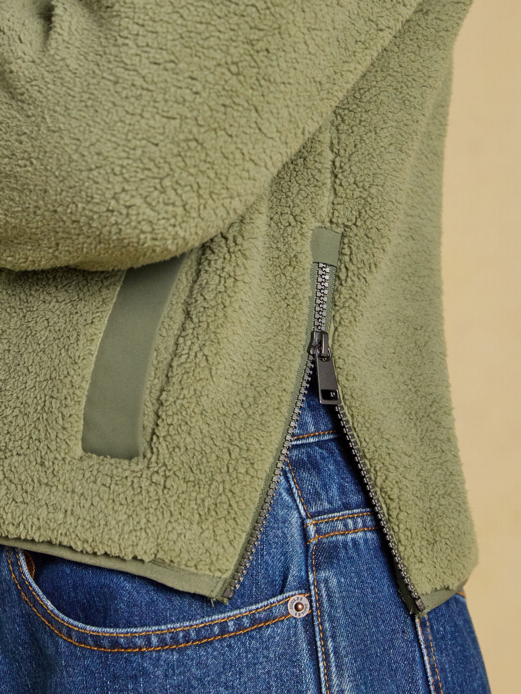 Olive Green Cropped Quarter Zip Fleece - Image 3 of 8