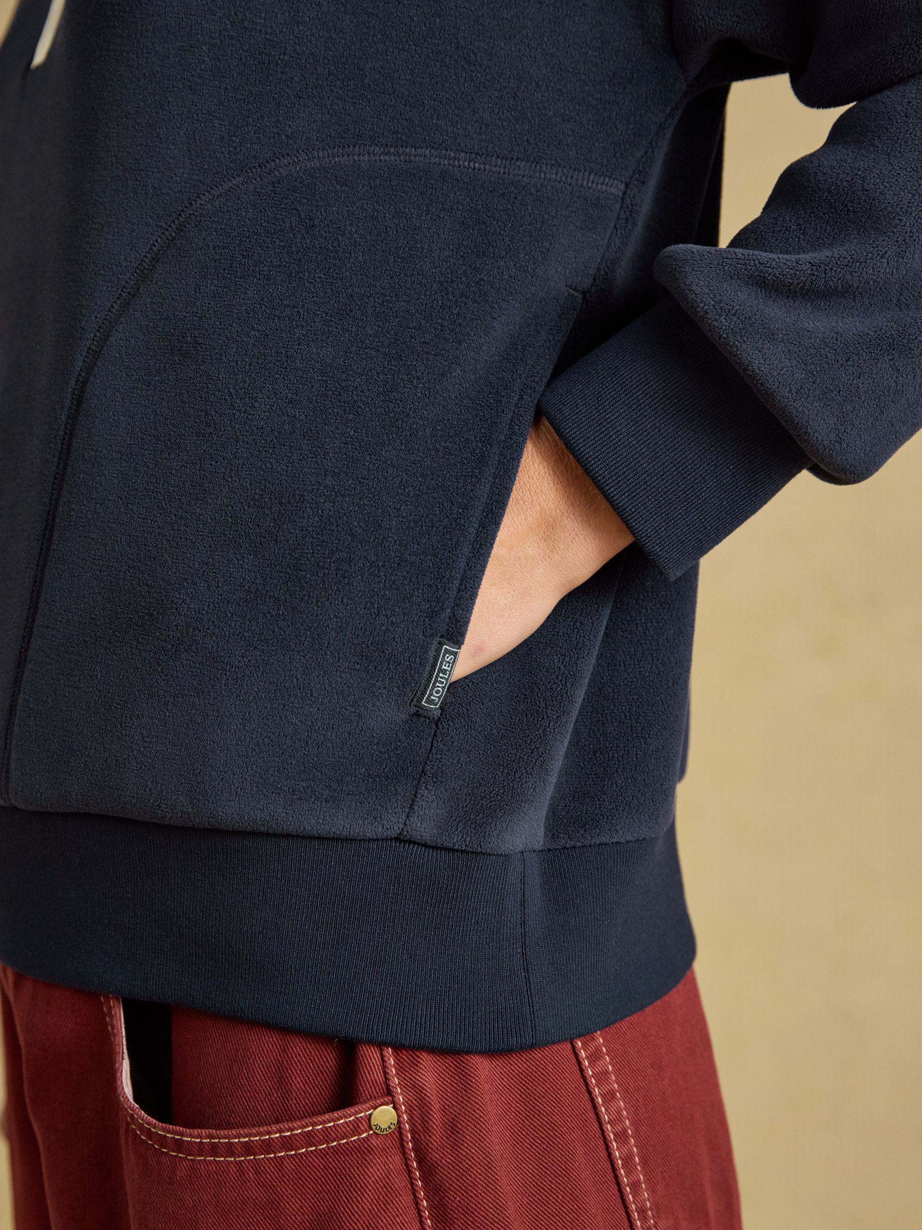 Navy Quarter Zip Funnel Neck Fleece - Image 6 of 8