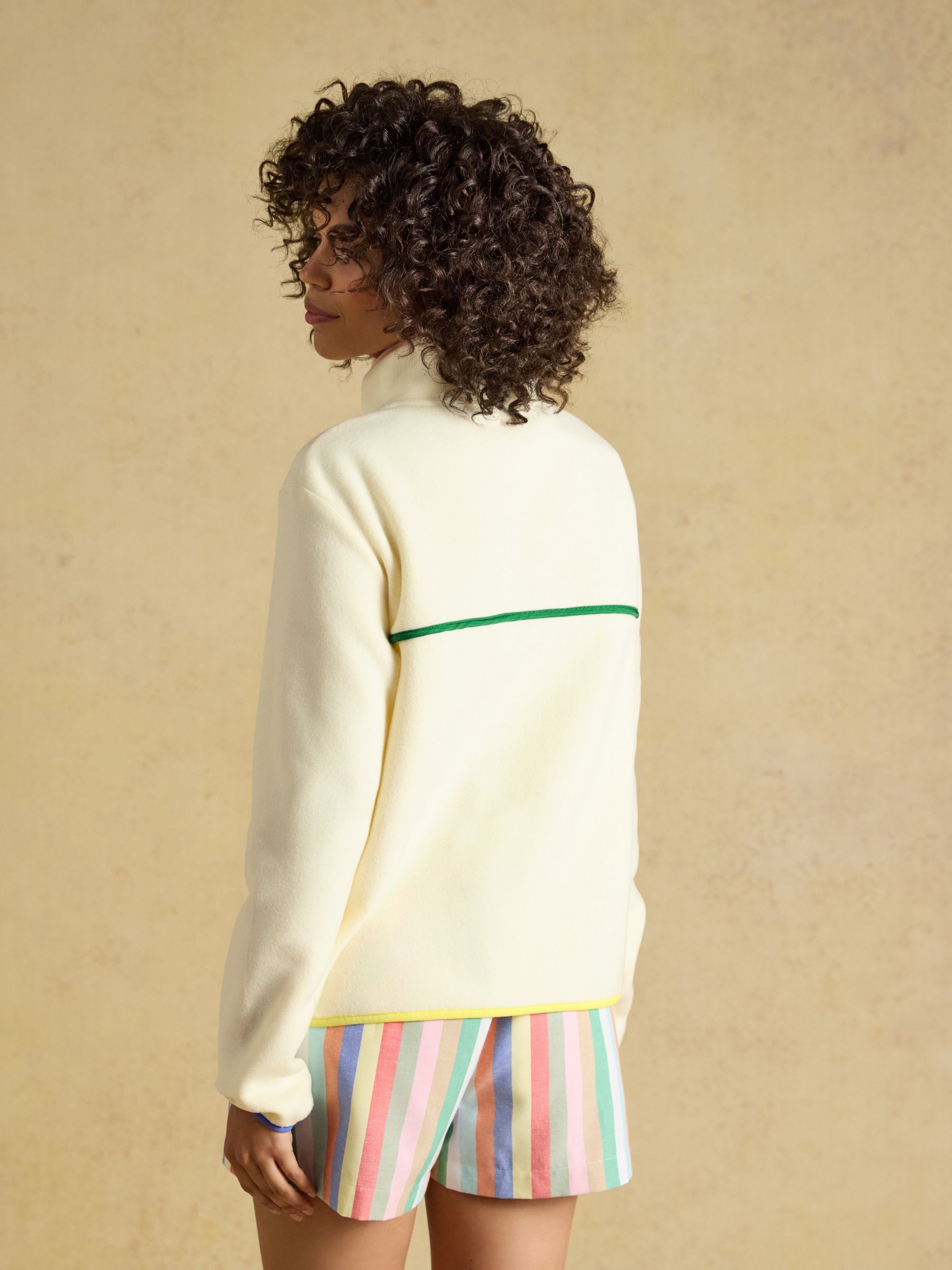 Cream Hotchpotch Funnel Neck Polar Fleece - Image 2 of 8