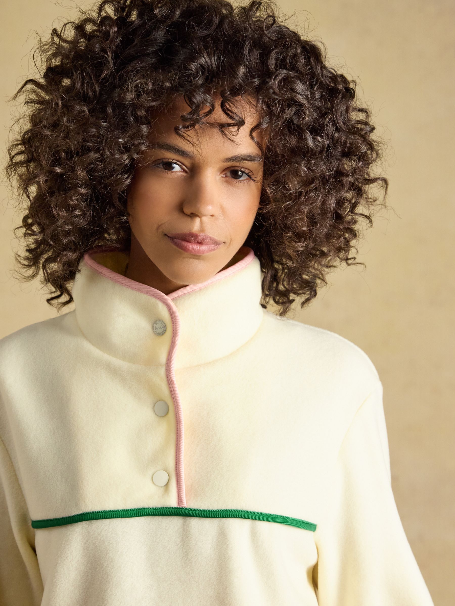 Cream Hotchpotch Funnel Neck Polar Fleece - Image 4 of 8