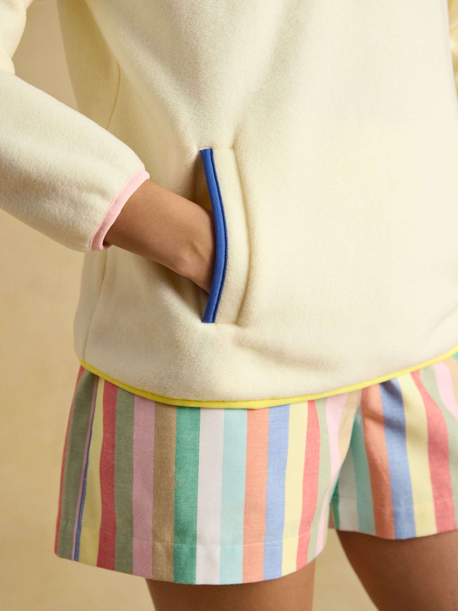 Cream Hotchpotch Funnel Neck Polar Fleece - Image 7 of 8