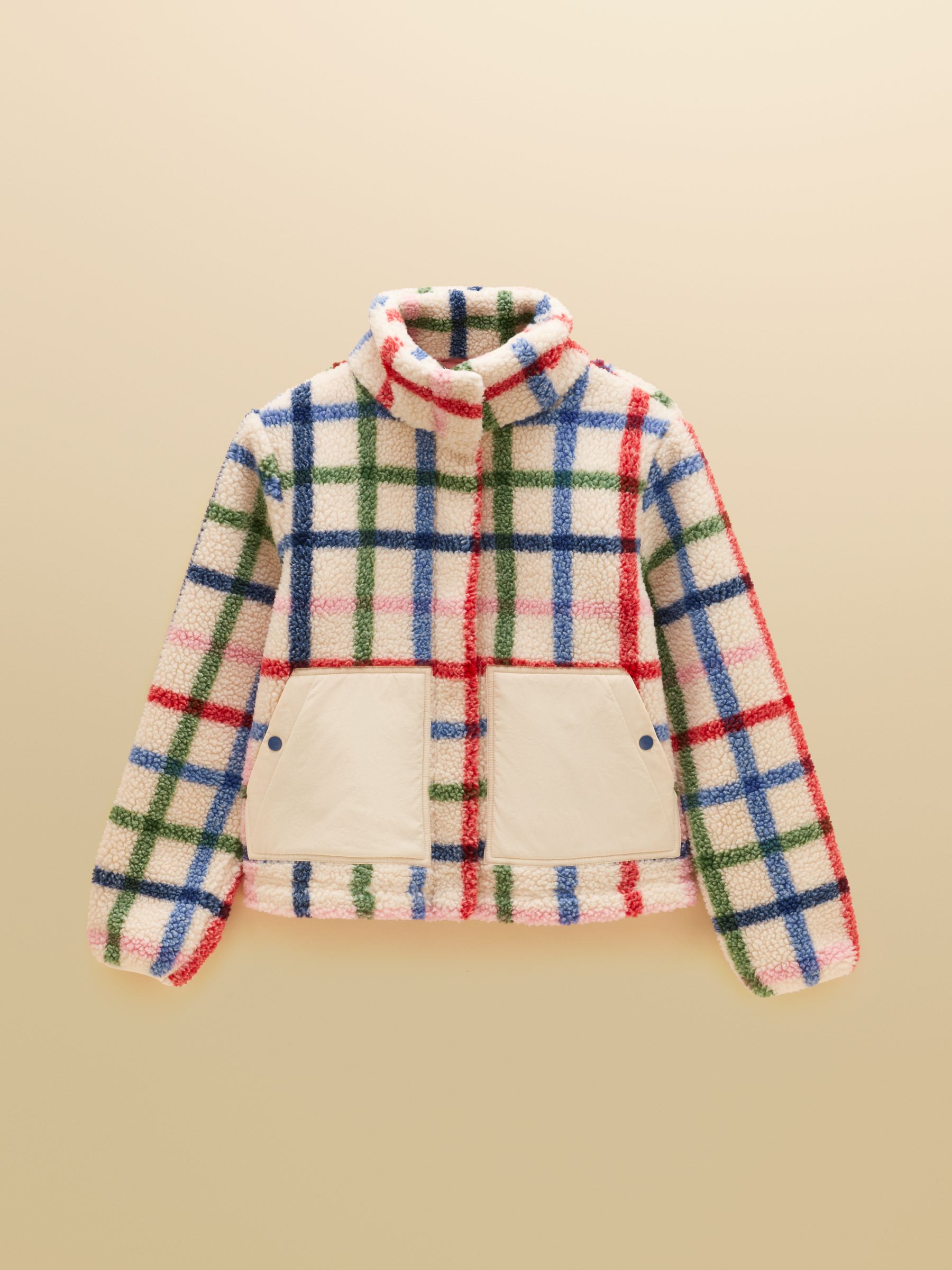 Lottie Cream Check Zip Through Borg Fleece - Image 7 of 7 Lottie Cream Check Zip Through Borg Fleece - Image 7 of 7