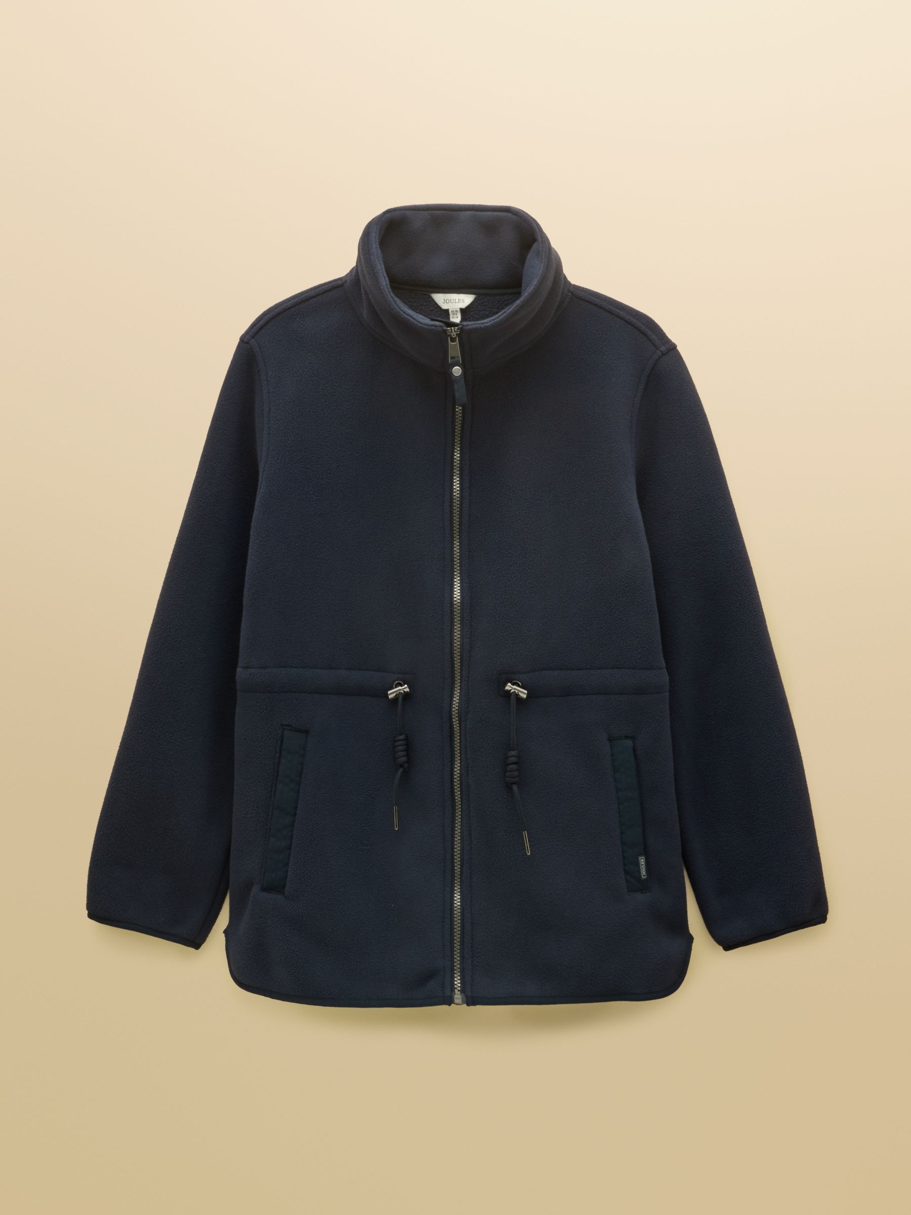 Longline Fleece Navy Funnel Neck Full Zip Fleece Jacket - Image 10 of 10