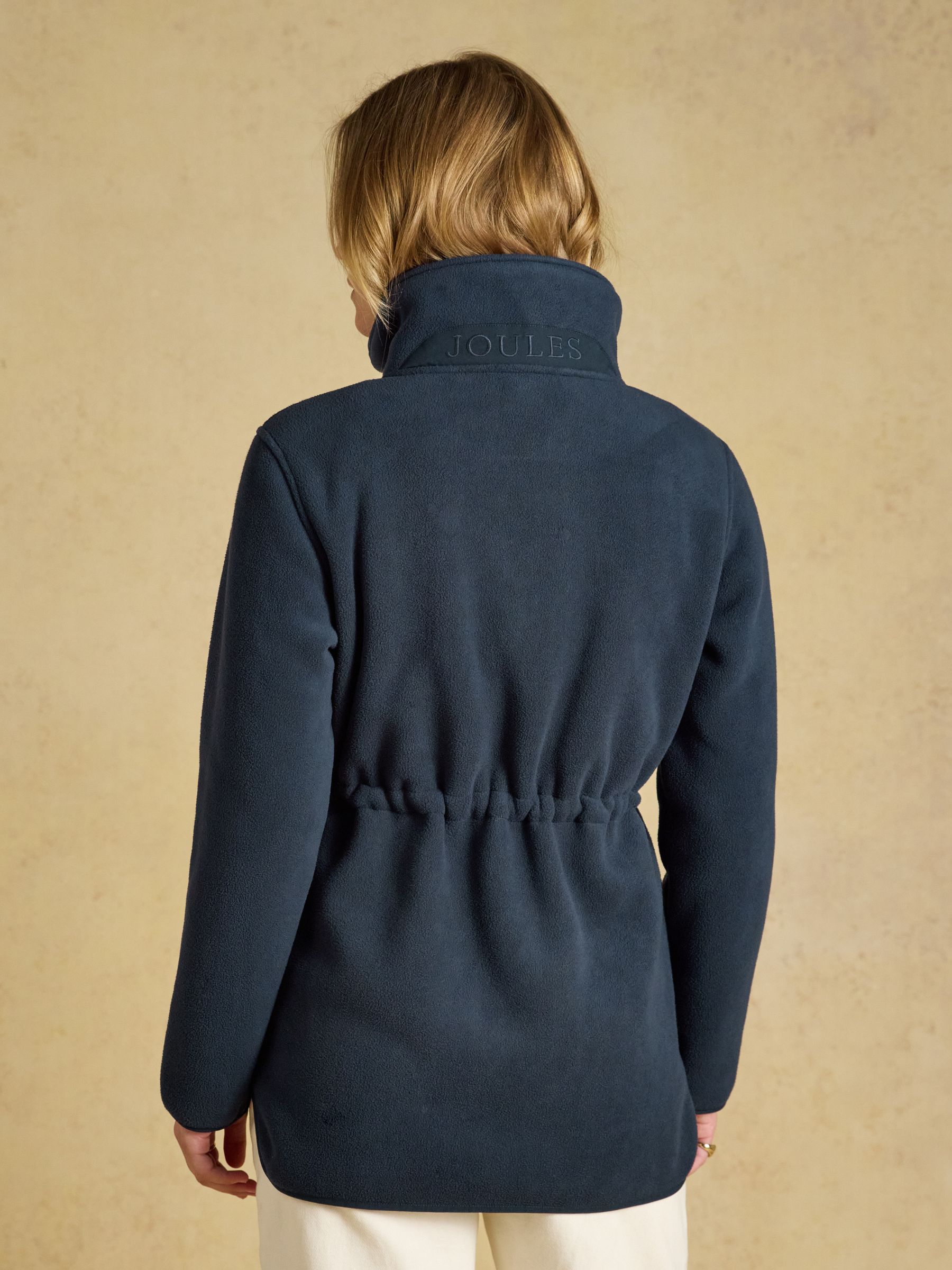 Longline Fleece Navy Funnel Neck Full Zip Fleece Jacket - Image 2 of 10