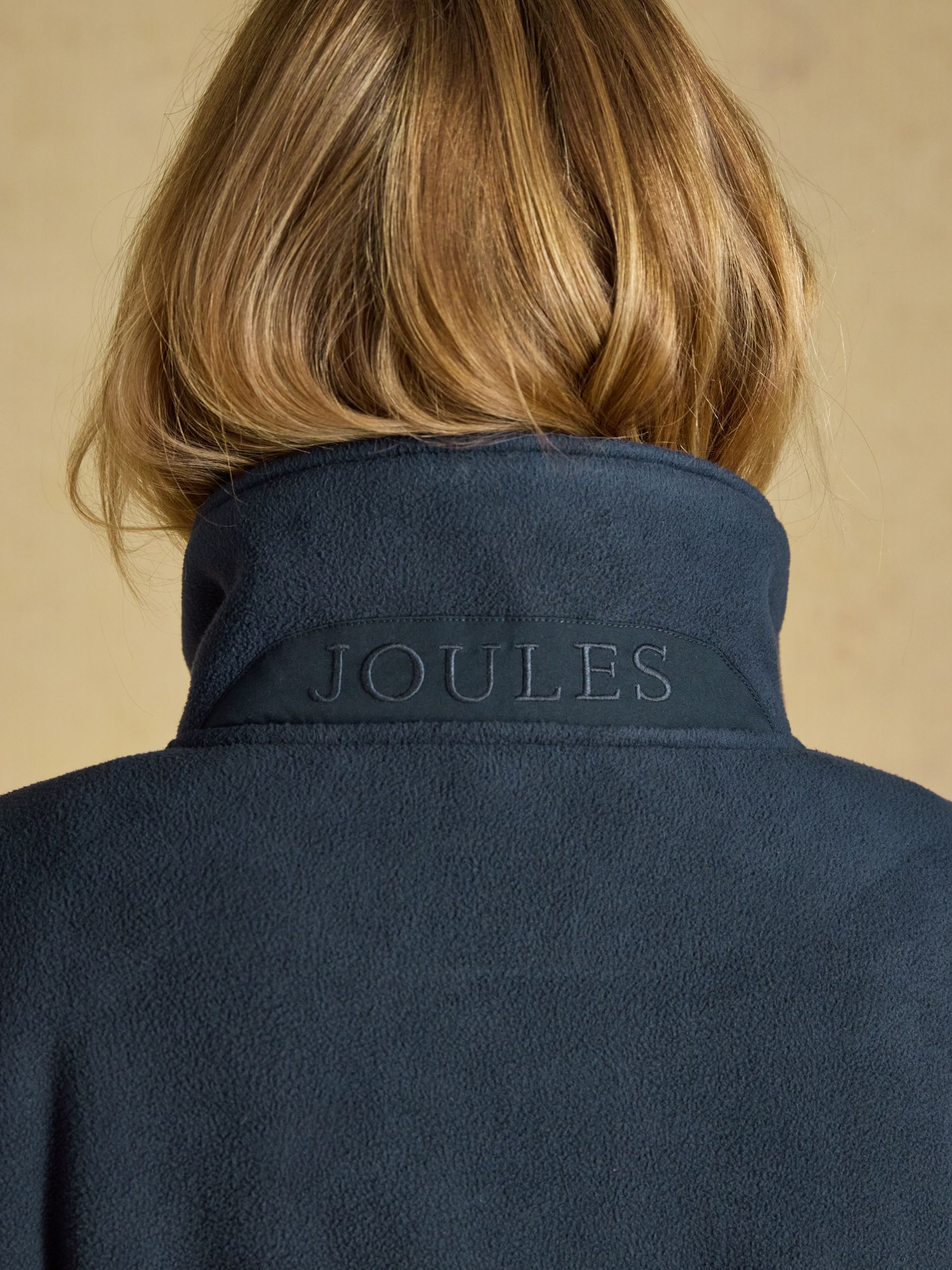 Longline Fleece Navy Funnel Neck Full Zip Fleece Jacket - Image 5 of 10